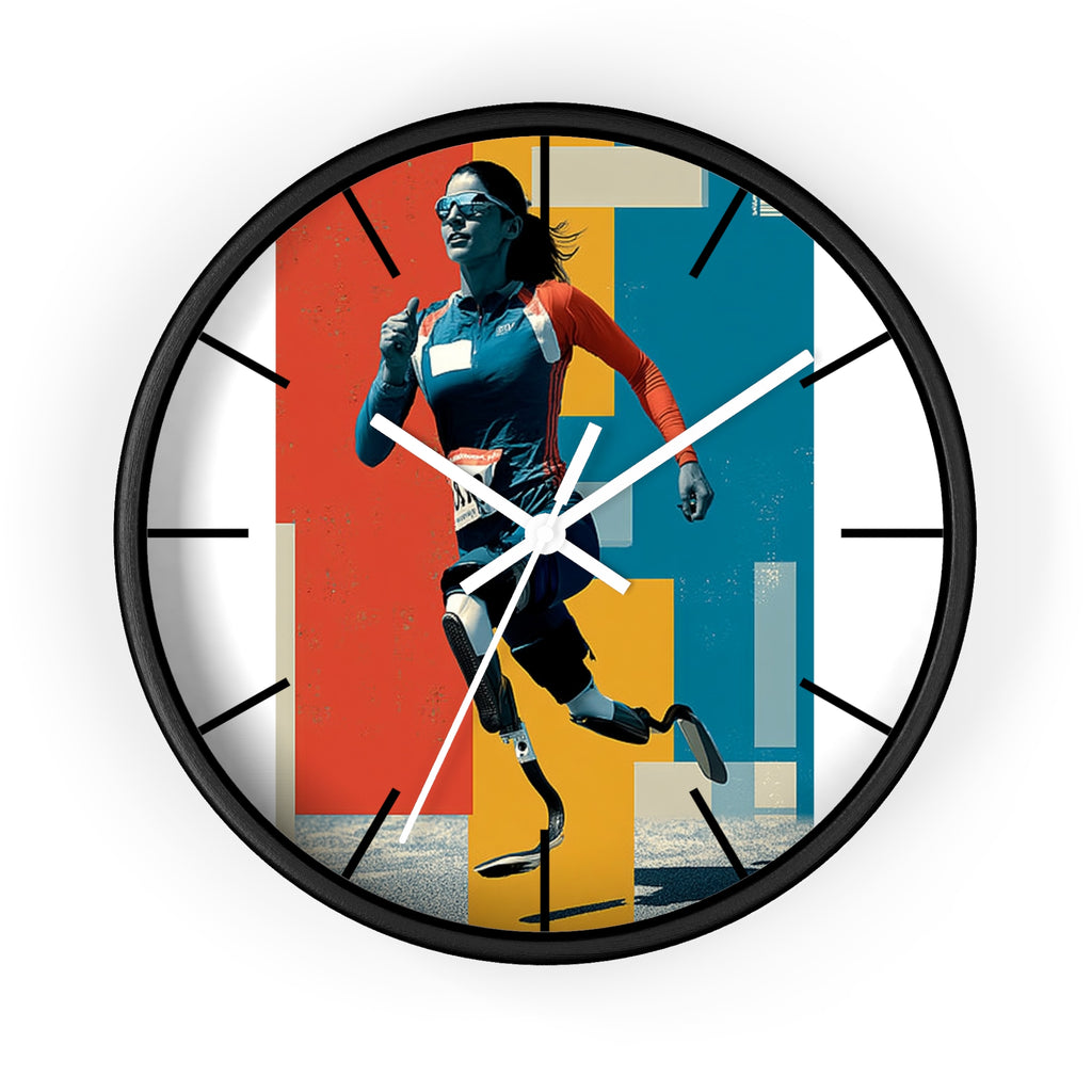 Motivational Sports Course Wall Clock, Inspirational Decor for Athletes, Fitness Gift, Perfect for Home Gym, Competition, or Office