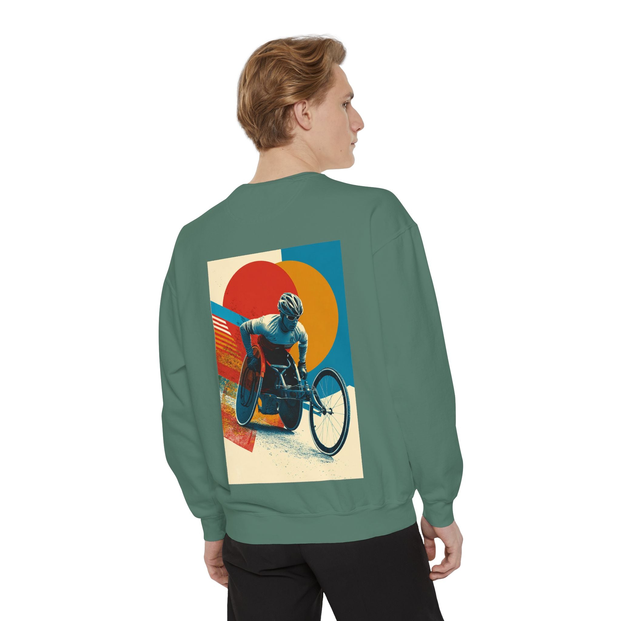 Inspirational Unisex Sweatshirt - Motivational Sports Wheelchair course Design | Perfect for Coaches, Athletes, Gifts, Casual Wear, and Events