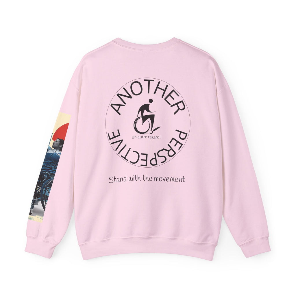 Inclusive WheelChair Basket Sports Themed Sweatshirt for Empowerment, Unisex Heavy Blend Crewneck, Inspirational Gift for Activists