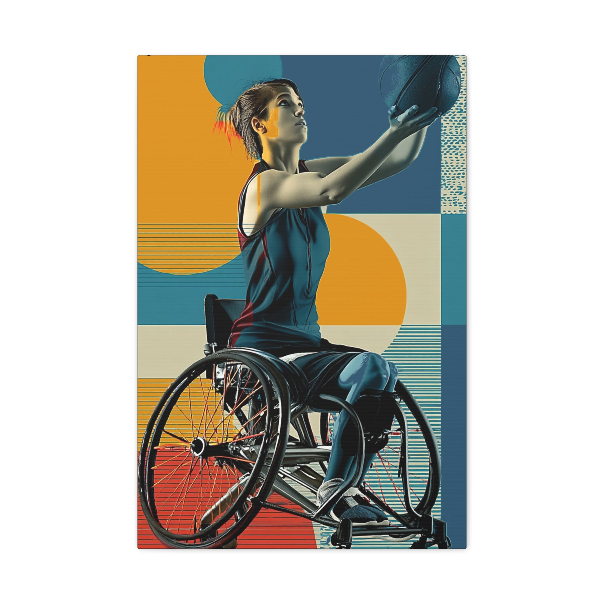 Empowering Wheelchair Basket Canvas Art, Inspirational Wall Decor, Motivational Home Decor, Unique Gift for Sports Enthusiasts, [...]