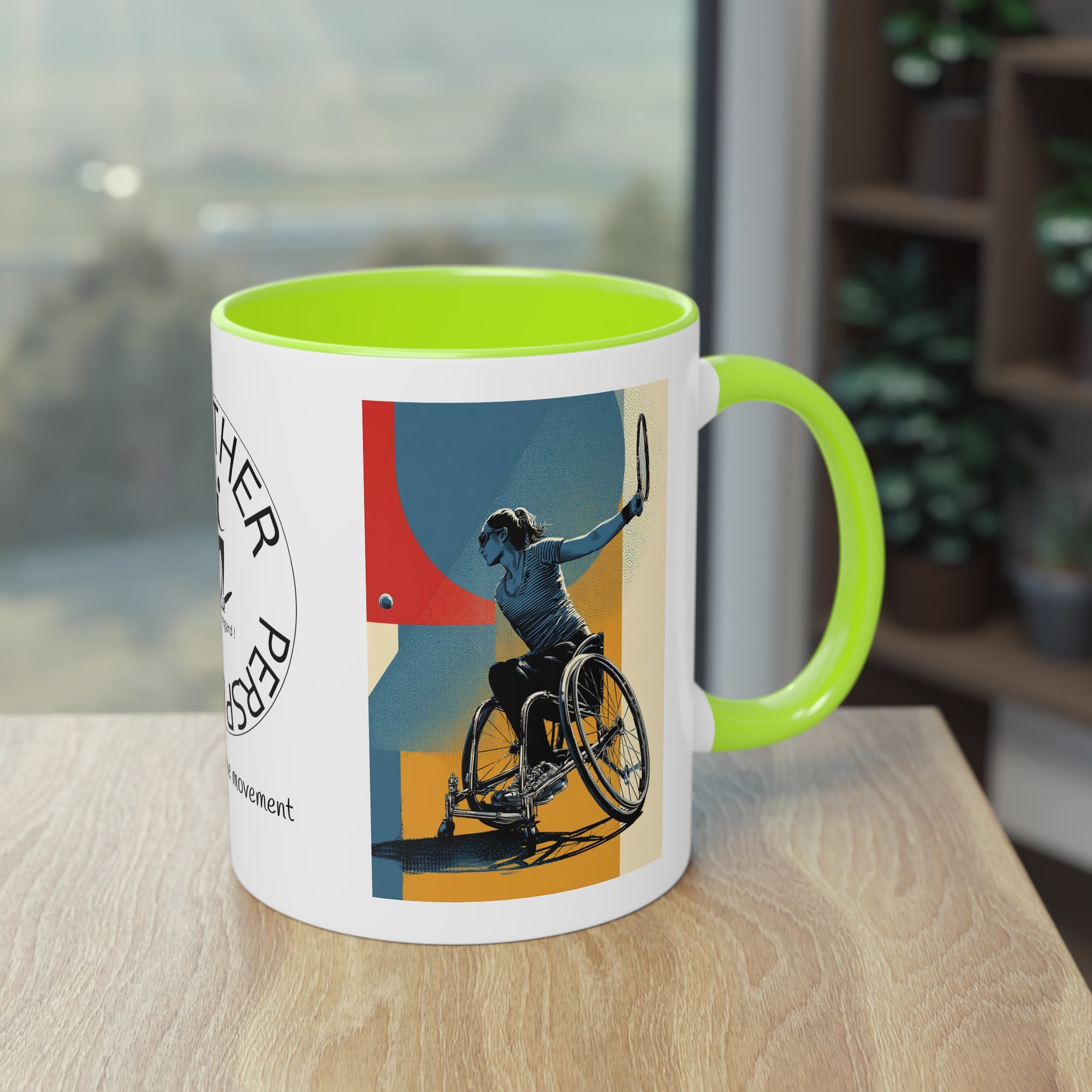 Dynamic Two-Tone Coffee Mug Tennis, Race-inspired Drinkware, Ideal Gift for Athletes, Motivational Morning Caffeine Boost, Sports Lover Cup