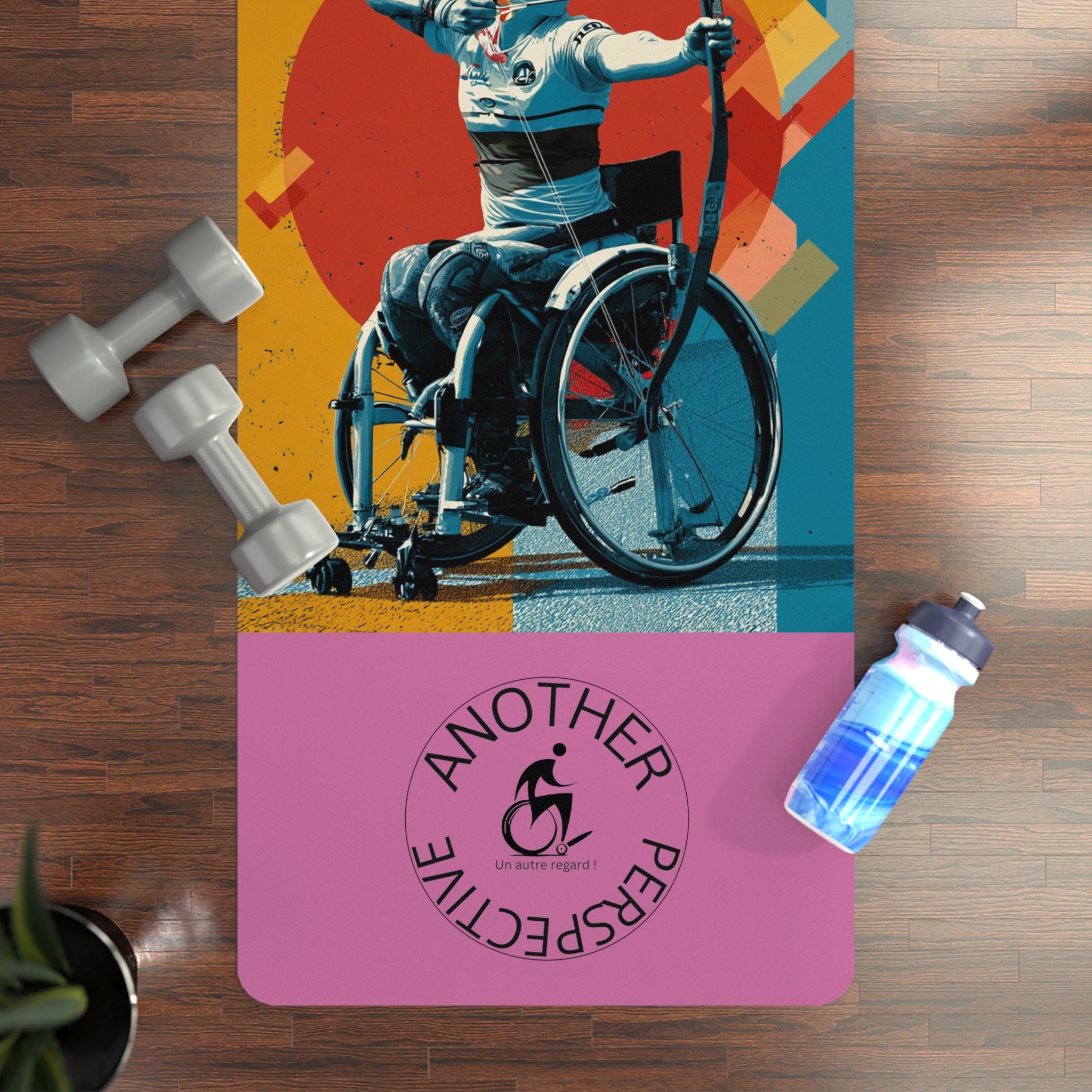 Rubber Yoga Mat with Inspirational Design - Ideal for Fitness Lovers, Home Workouts, Yoga Classes, Mindfulness, Gift for Yogis