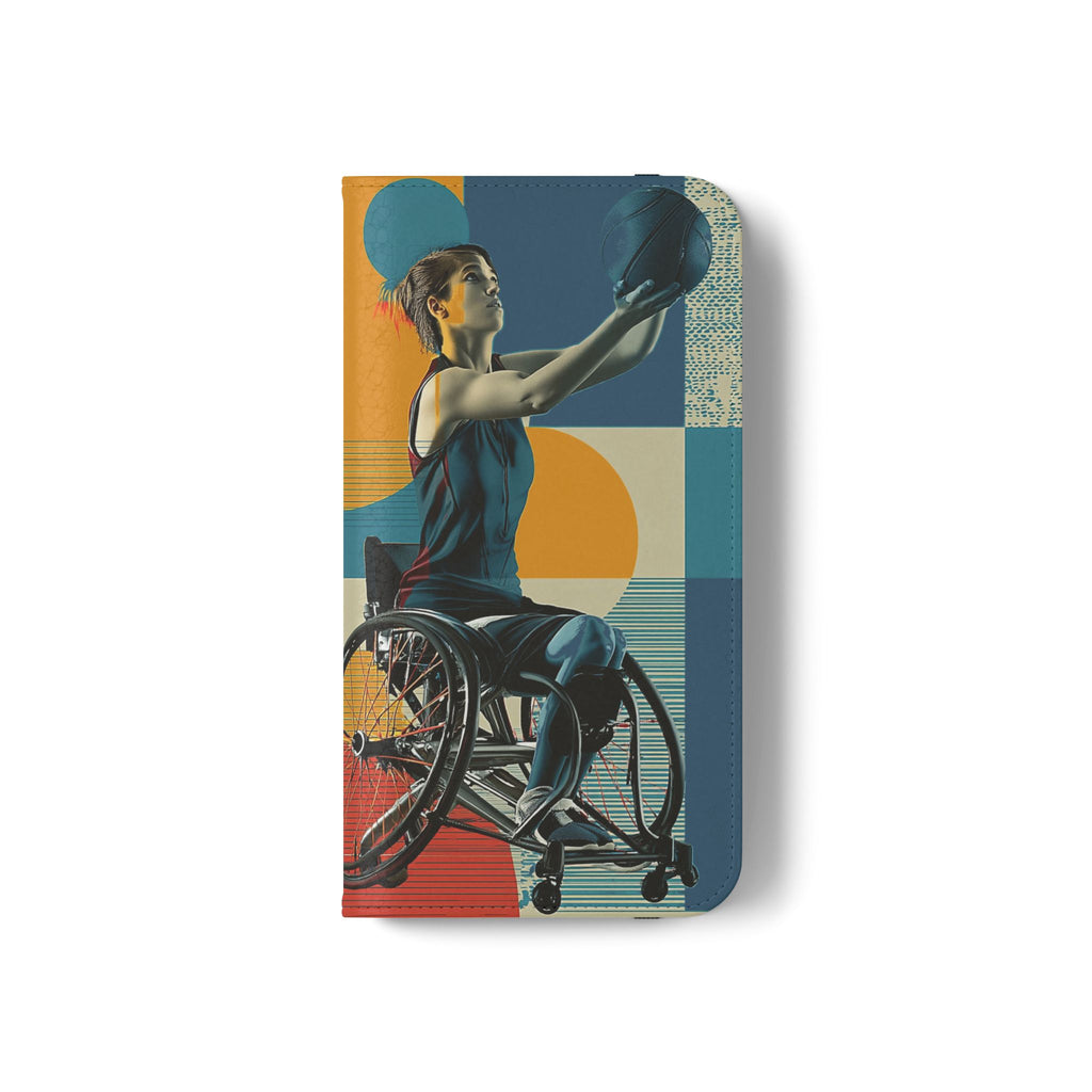 Sporty Flip Case for Wheelchair Basket Athletes, Phone Cover, Active Lifestyle Accessory, Gift for Sports Lovers, Personalized Case