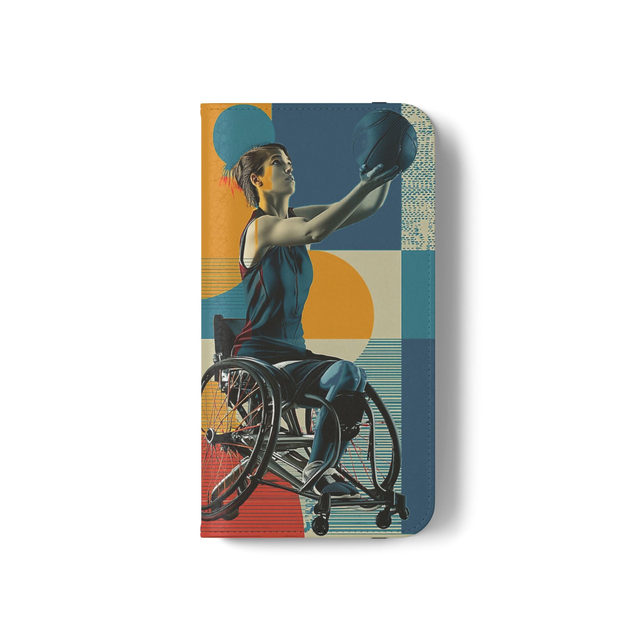 Sporty Flip Case for Wheelchair Basket Athletes, Phone Cover, Active Lifestyle Accessory, Gift for Sports Lovers, Personalized Case