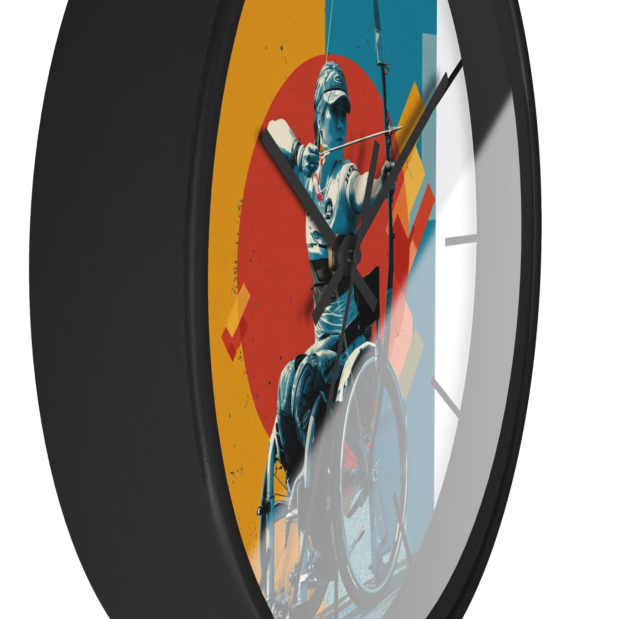 Motivational Sports Archery Wall Clock, Inspirational Decor for Athletes, Fitness Gift, Perfect for Home Gym, Competition, or Office
