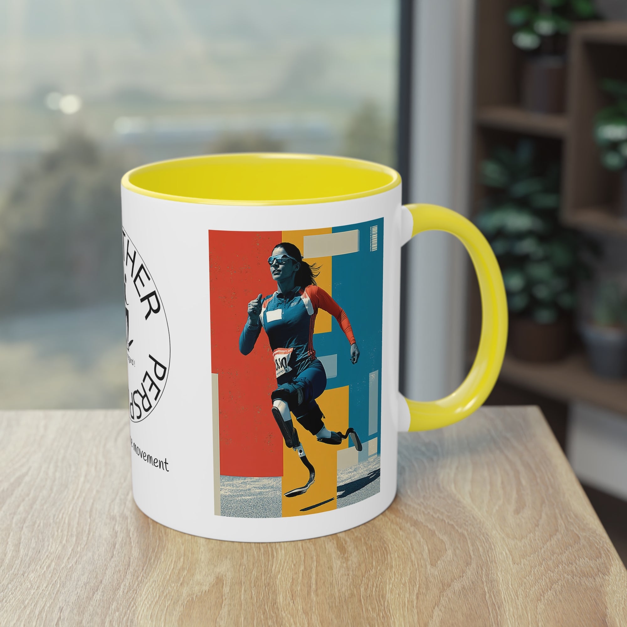 Dynamic Two-Tone Coffee Mug Course, Drinkware, Ideal Gift for Athletes, Motivational Morning Caffeine Boost, Sports Lover Cup