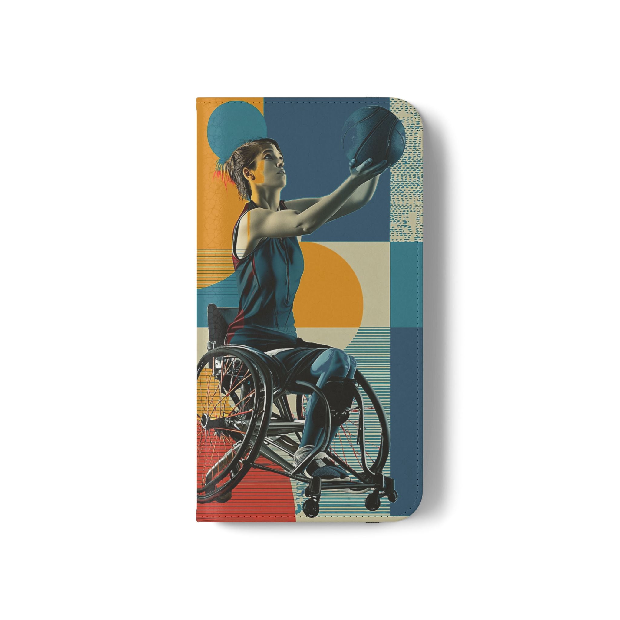 Sporty Flip Case for Wheelchair Basket Athletes, Phone Cover, Active Lifestyle Accessory, Gift for Sports Lovers, Personalized Case