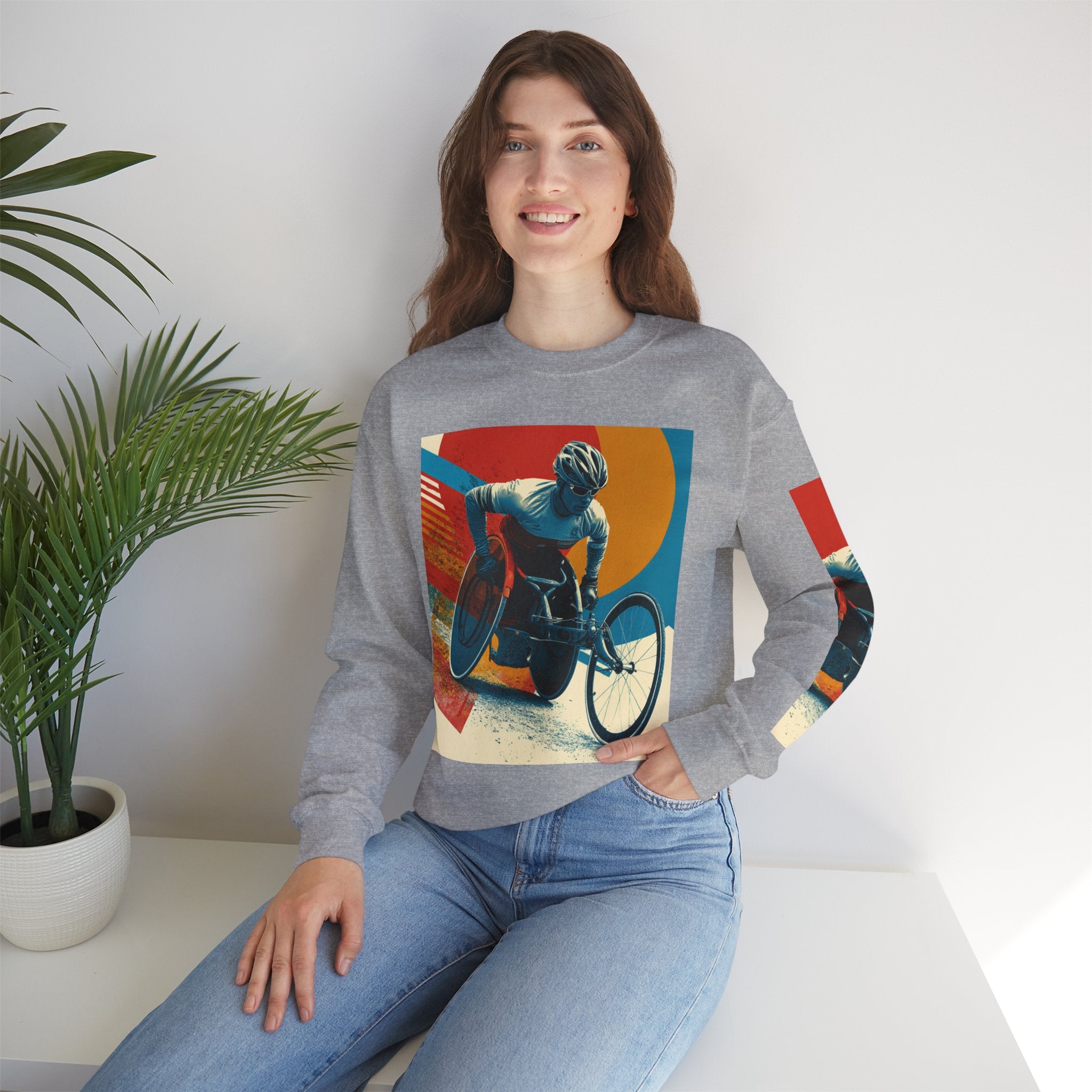 Inclusive WheelChair Course Sports Themed Sweatshirt for Empowerment, Unisex Heavy Blend Crewneck, Inspirational Gift for Activists