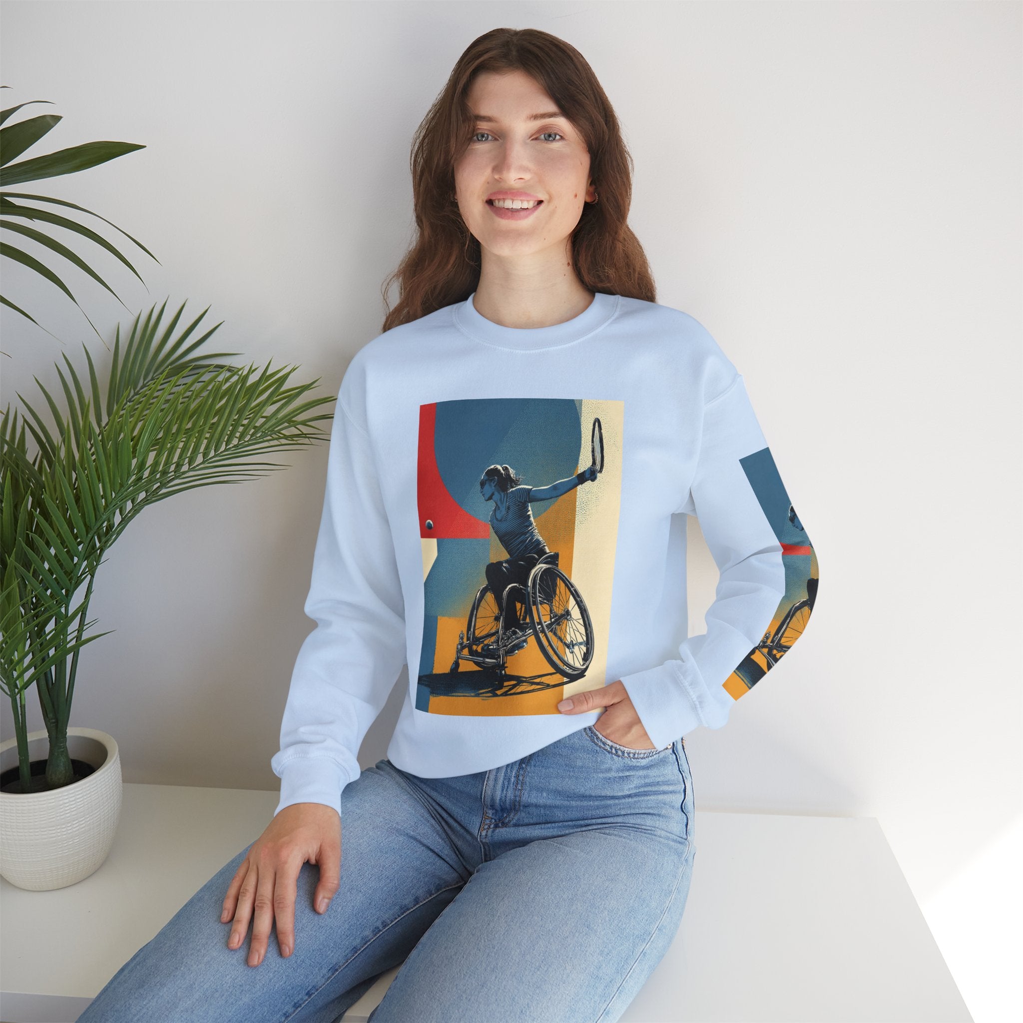 Inclusive WheelChair Course Sports Themed Sweatshirt for Empowerment, Unisex Heavy Blend Crewneck, Inspirational Gift for Activists