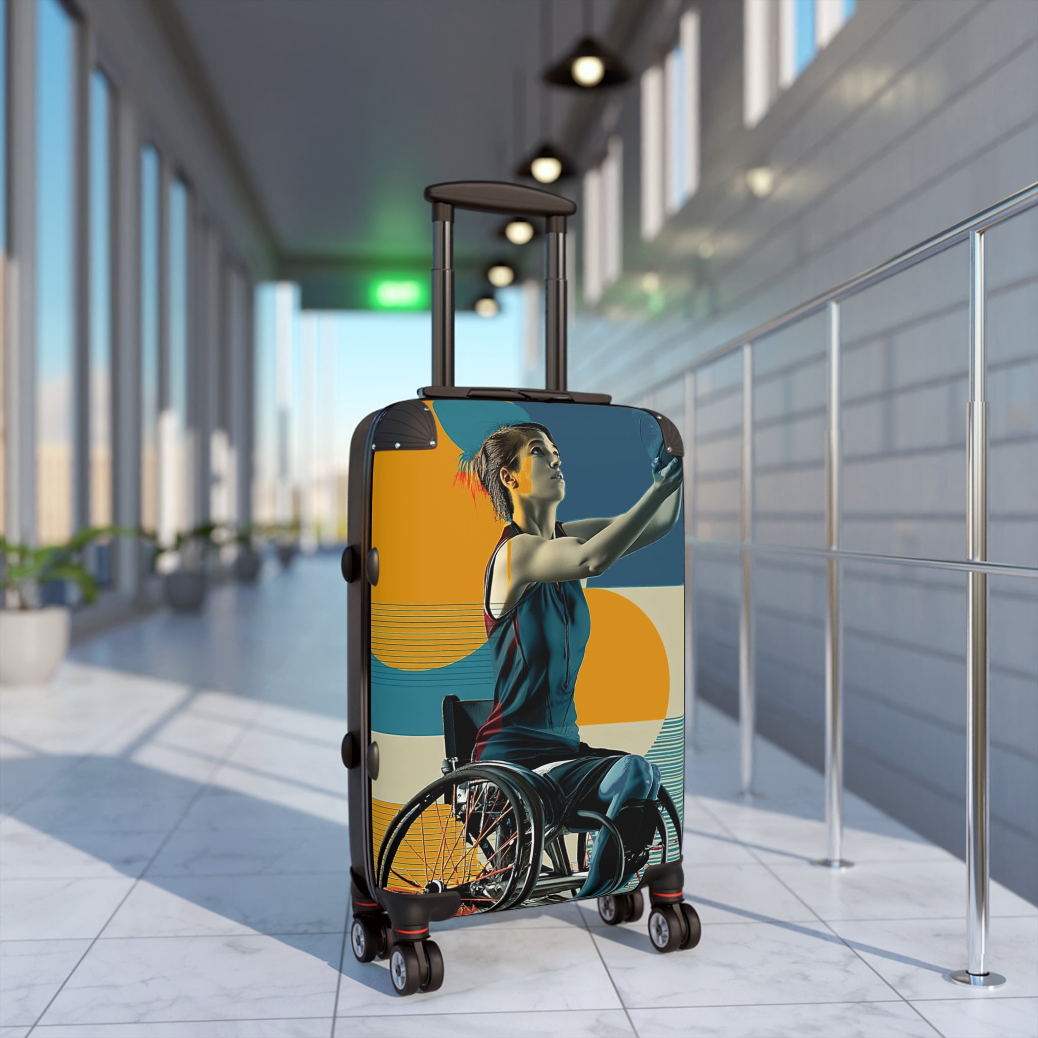 Wheelchair Basket Athlete Suitcase - Travel Gear for Adaptive Sports, Unique Luggage, Inspirational Gift, Mobility Travel, Adventure Bag