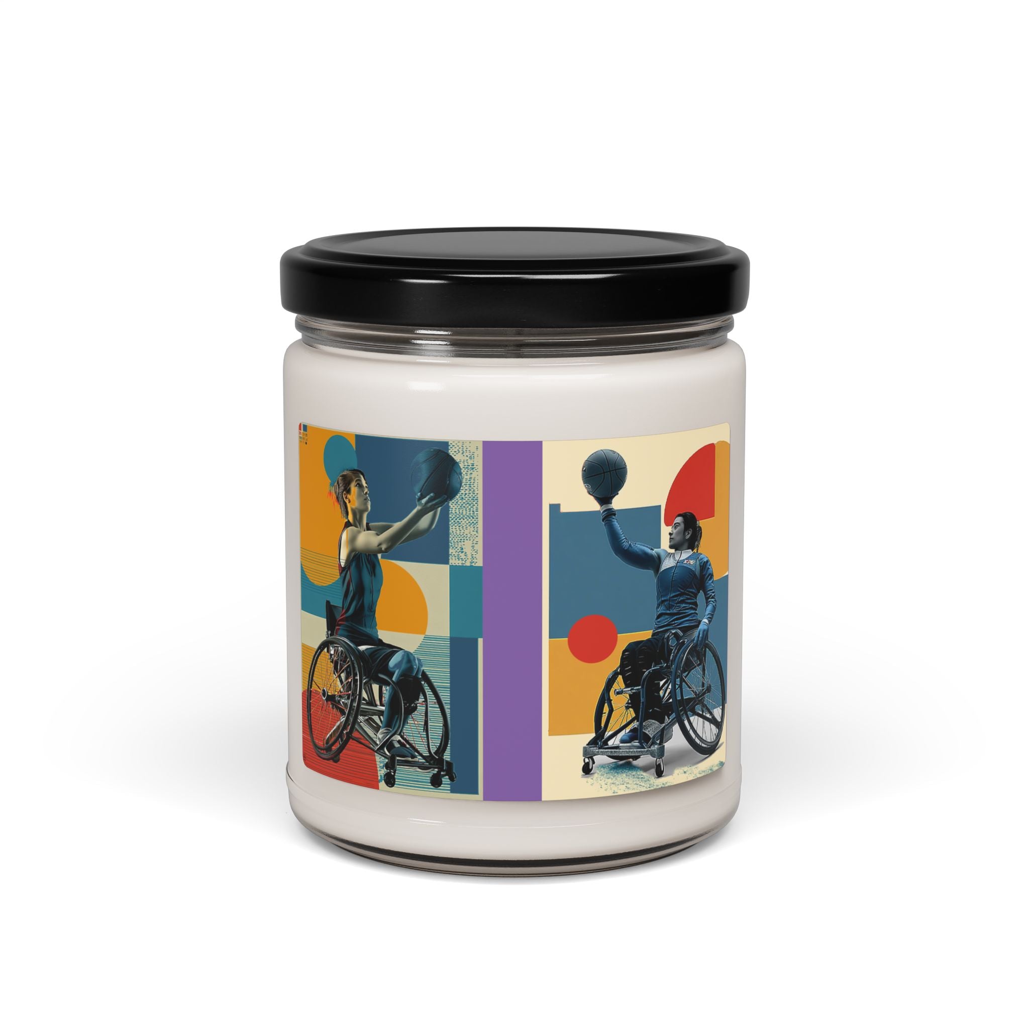 Artistic Wheelchair Basket Scented Candle - Relaxation Decor for Sports Lovers, Candles for Gifts, Home Fragrance, Unique Gifts