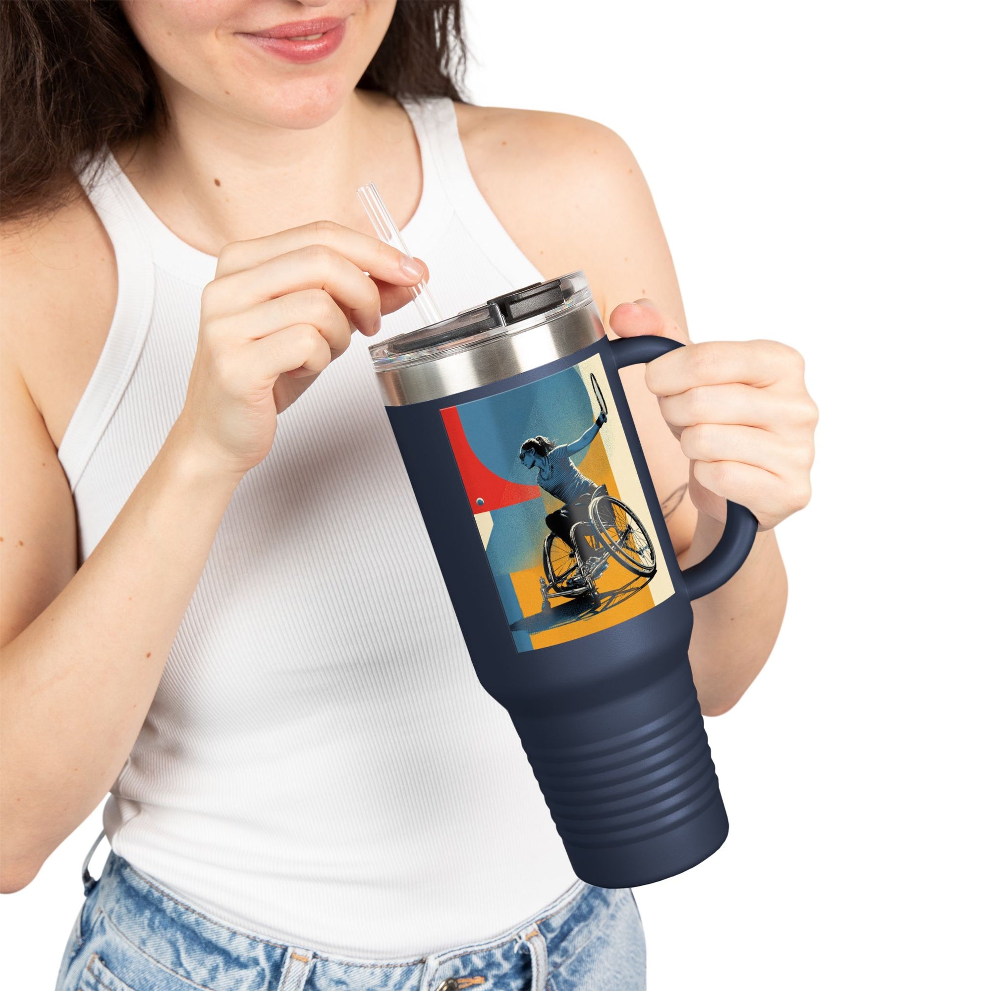 Vibrant Insulated Travel Mug, 40oz | Stylish Drinkware for Outdoor Adventures, Sports, Travel, Gifts