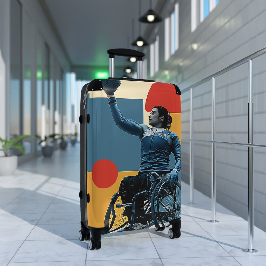 Wheelchair Basket Athlete Suitcase - Travel Gear for Adaptive Sports, Unique Luggage, Inspirational Gift, Mobility Travel, Adventure Bag