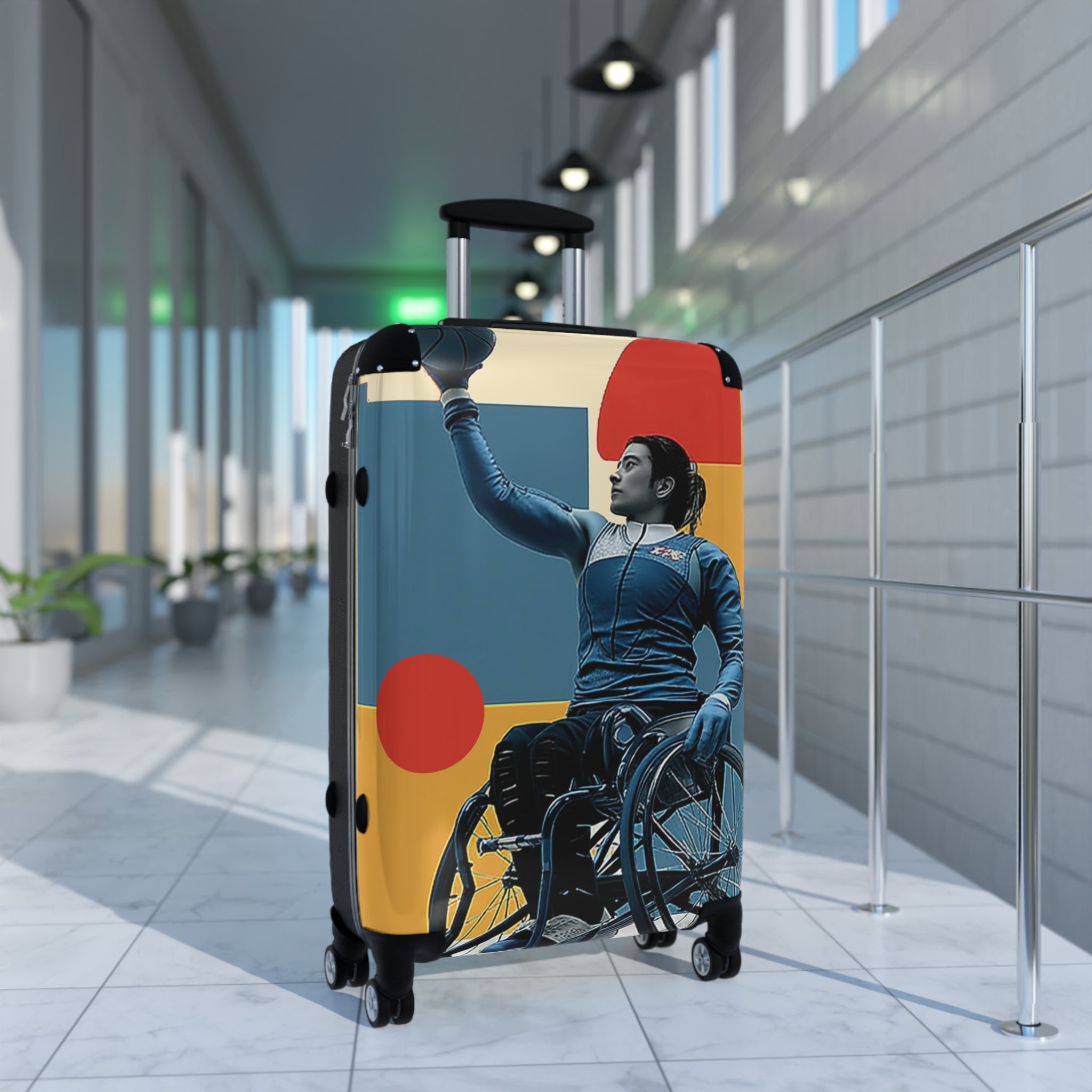 Wheelchair Basket Athlete Suitcase - Travel Gear for Adaptive Sports, Unique Luggage, Inspirational Gift, Mobility Travel, Adventure Bag