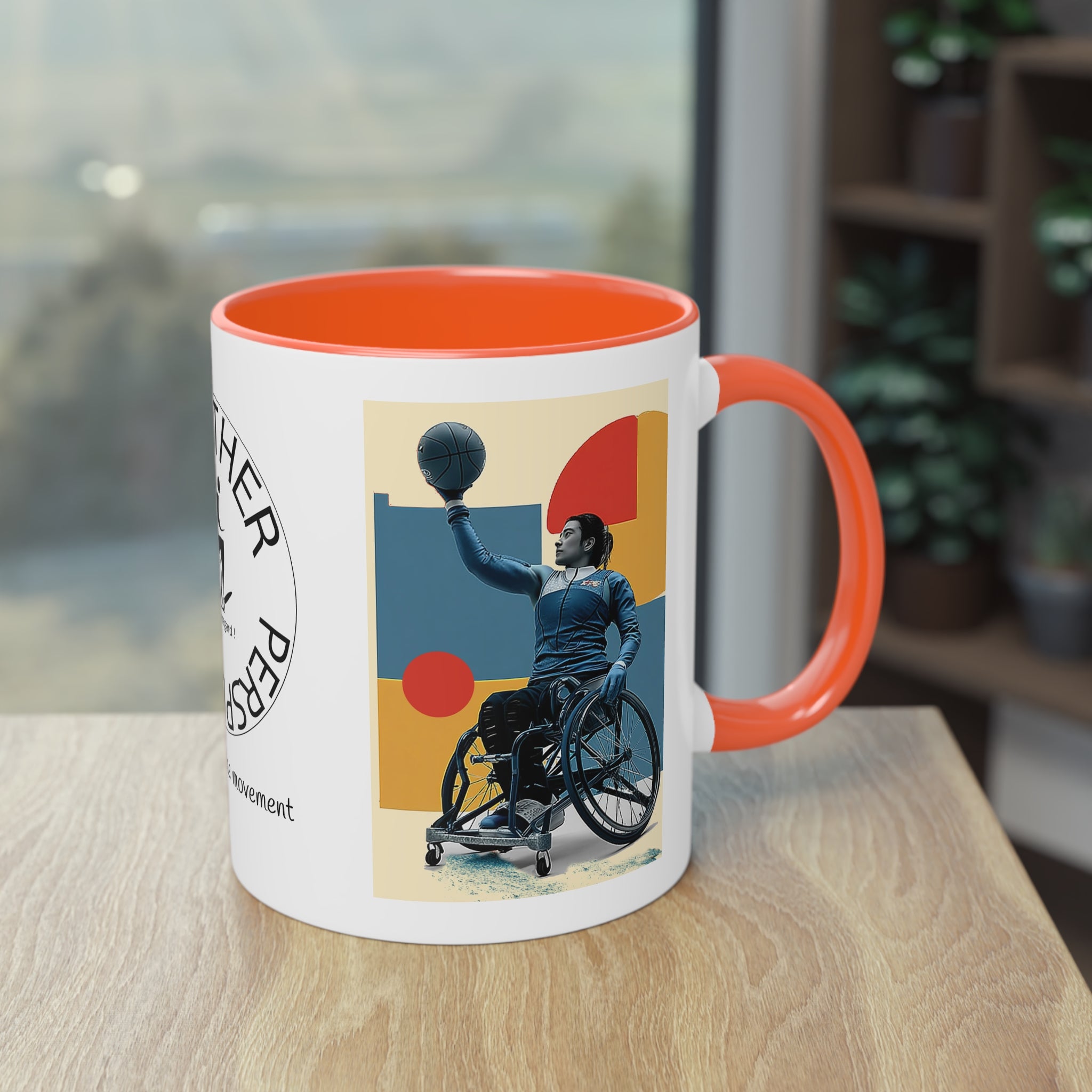 Dynamic Two-Tone Coffee Mug Basket,  Ideal Gift for Athletes, Motivational Morning Caffeine Boost, Sports Lover Cup