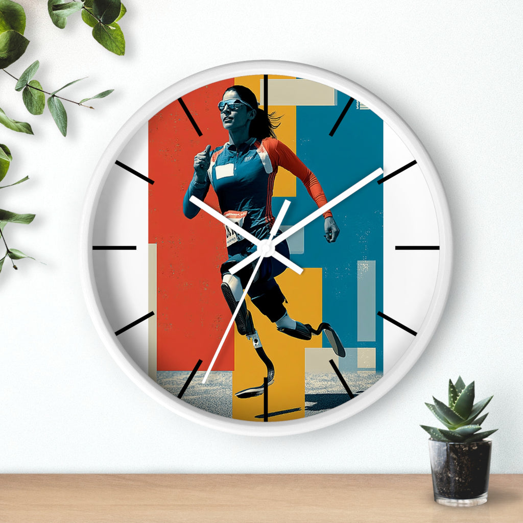 Motivational Sports Course Wall Clock, Inspirational Decor for Athletes, Fitness Gift, Perfect for Home Gym, Competition, or Office