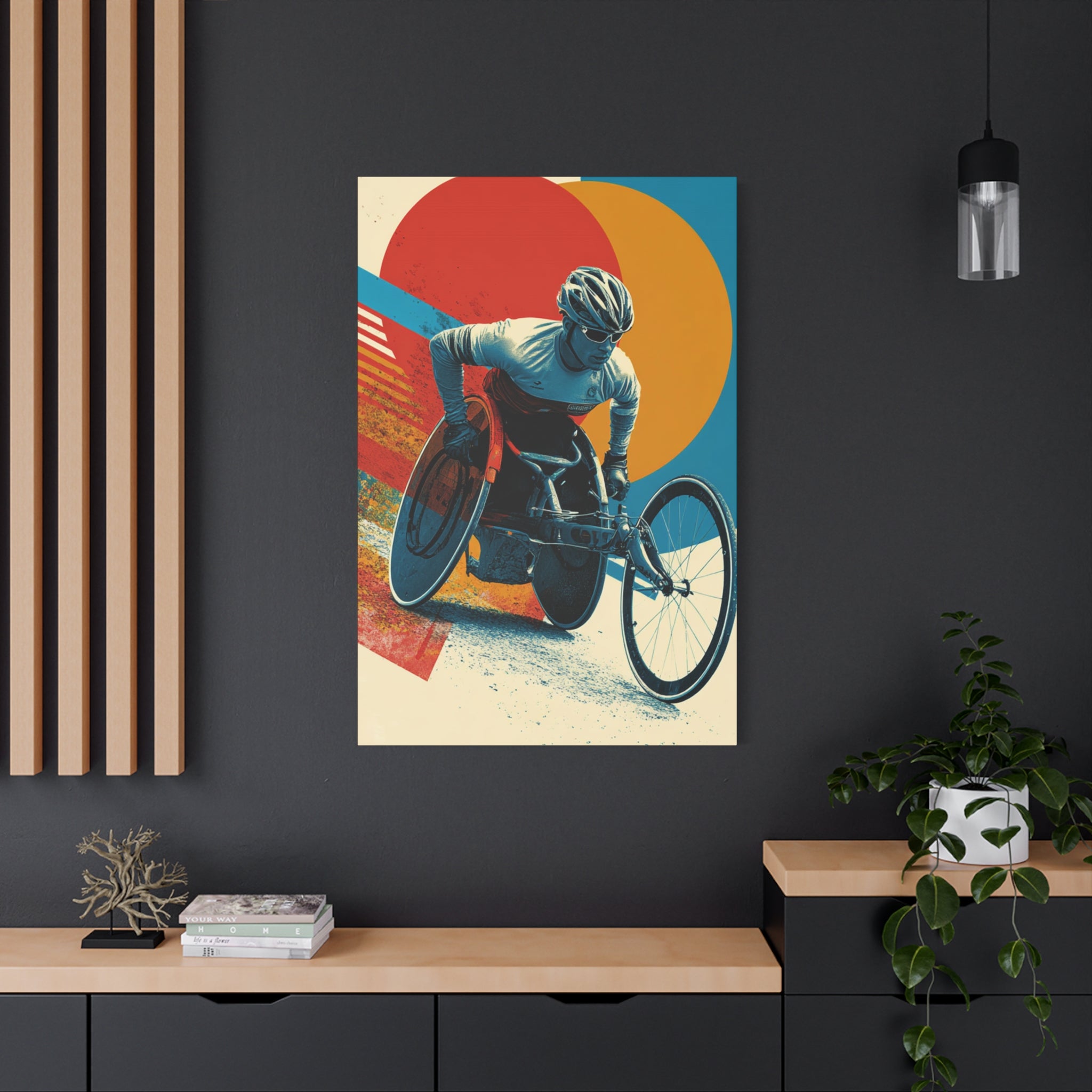 Vibrant Wheelchair Course Canvas Art, Motivational Wall Decor, Sports Inspiration, Gift for Athletes, Home Gym Decor