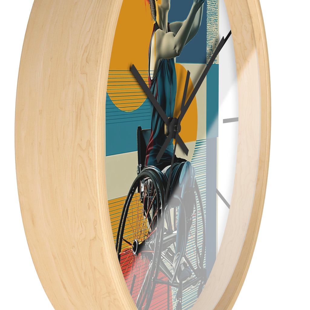 Motivational Sports Basket Wall Clock, Inspirational Decor for Athletes, Fitness Gift, Perfect for Home Gym, Competition, or Office