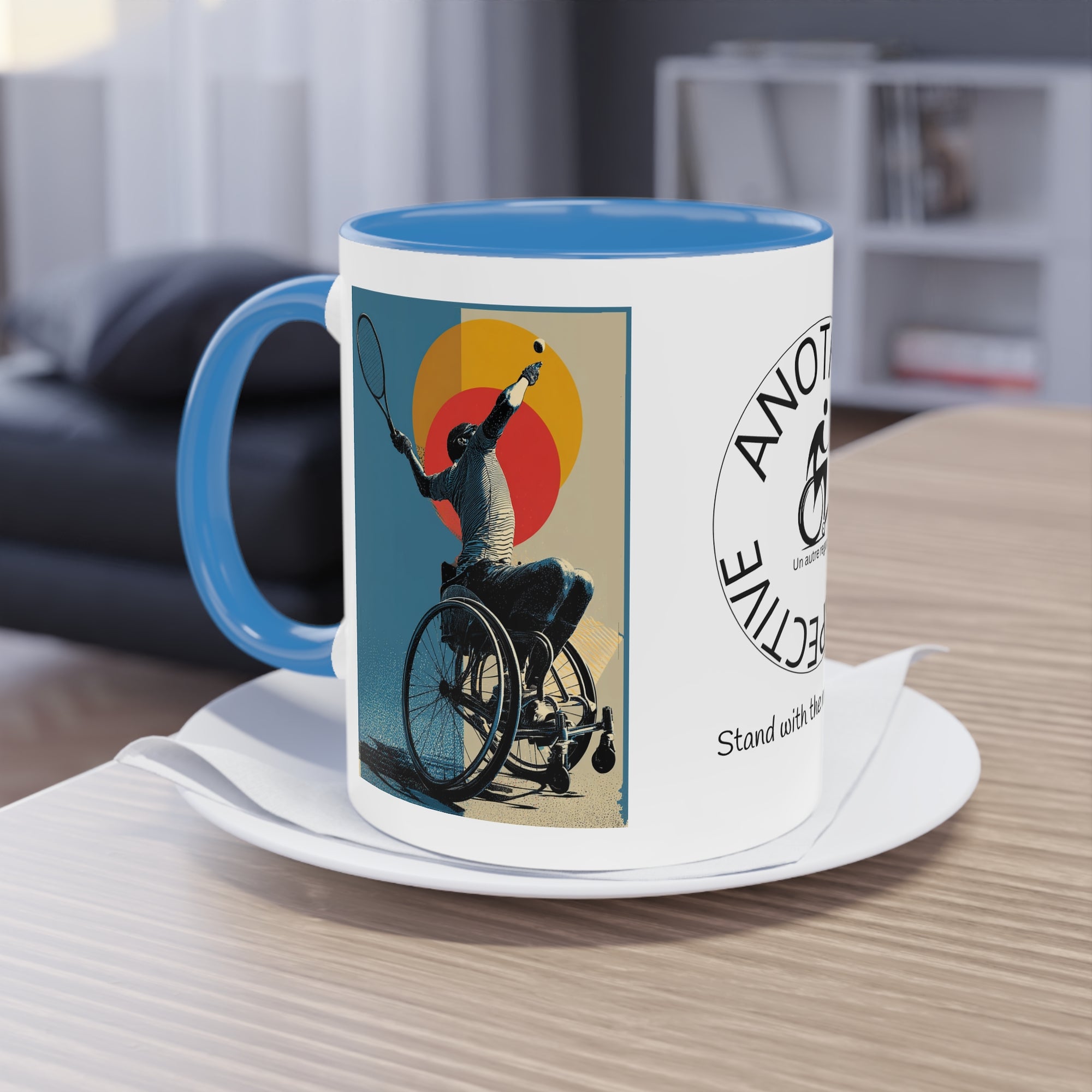 Dynamic Two-Tone Coffee Mug Tennis, Race-inspired Drinkware, Ideal Gift for Athletes, Motivational Morning Caffeine Boost, Sports Lover Cup