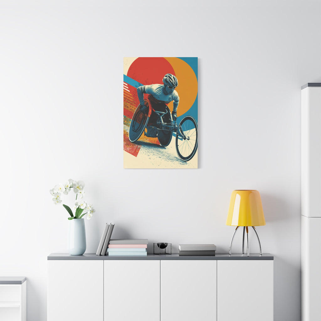 Vibrant Wheelchair Course Canvas Art, Motivational Wall Decor, Sports Inspiration, Gift for Athletes, Home Gym Decor