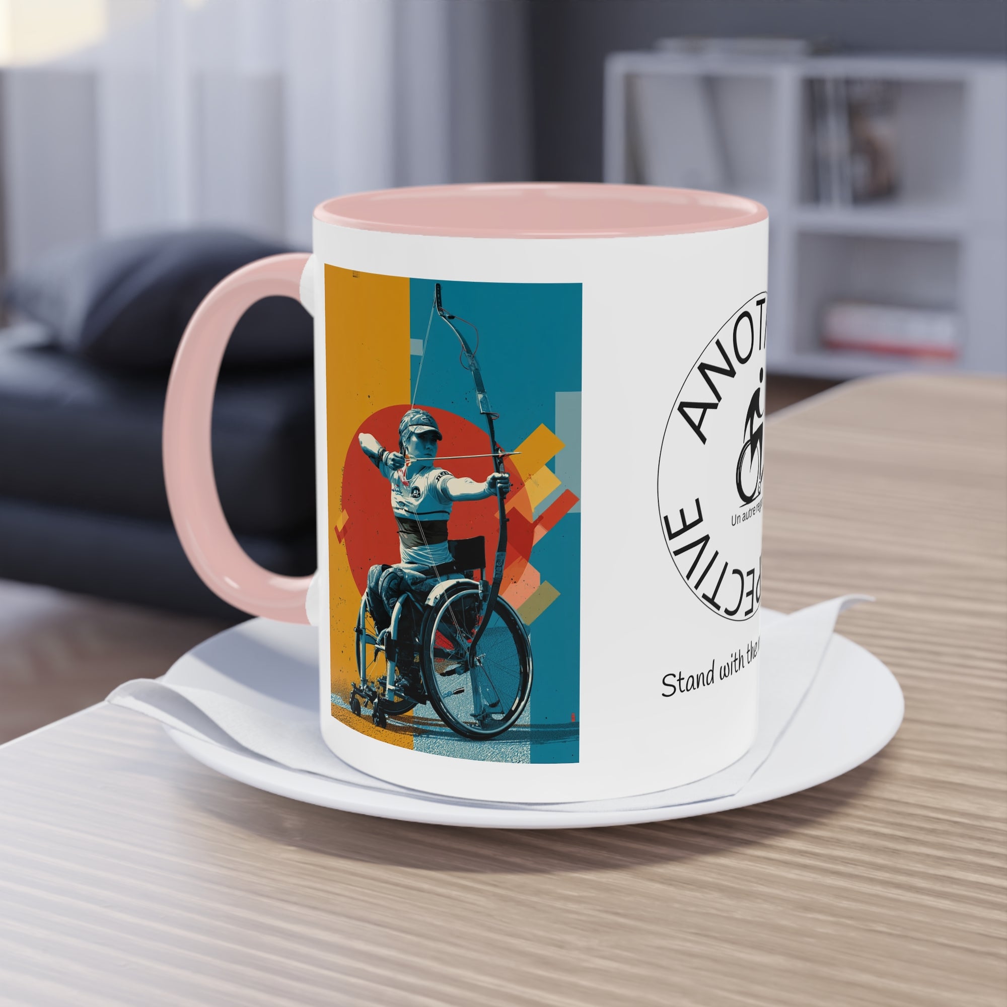 Dynamic Two-Tone Coffee Mug Archery,  Ideal Gift for Athletes, Motivational Morning Caffeine Boost, Sports Lover Cup