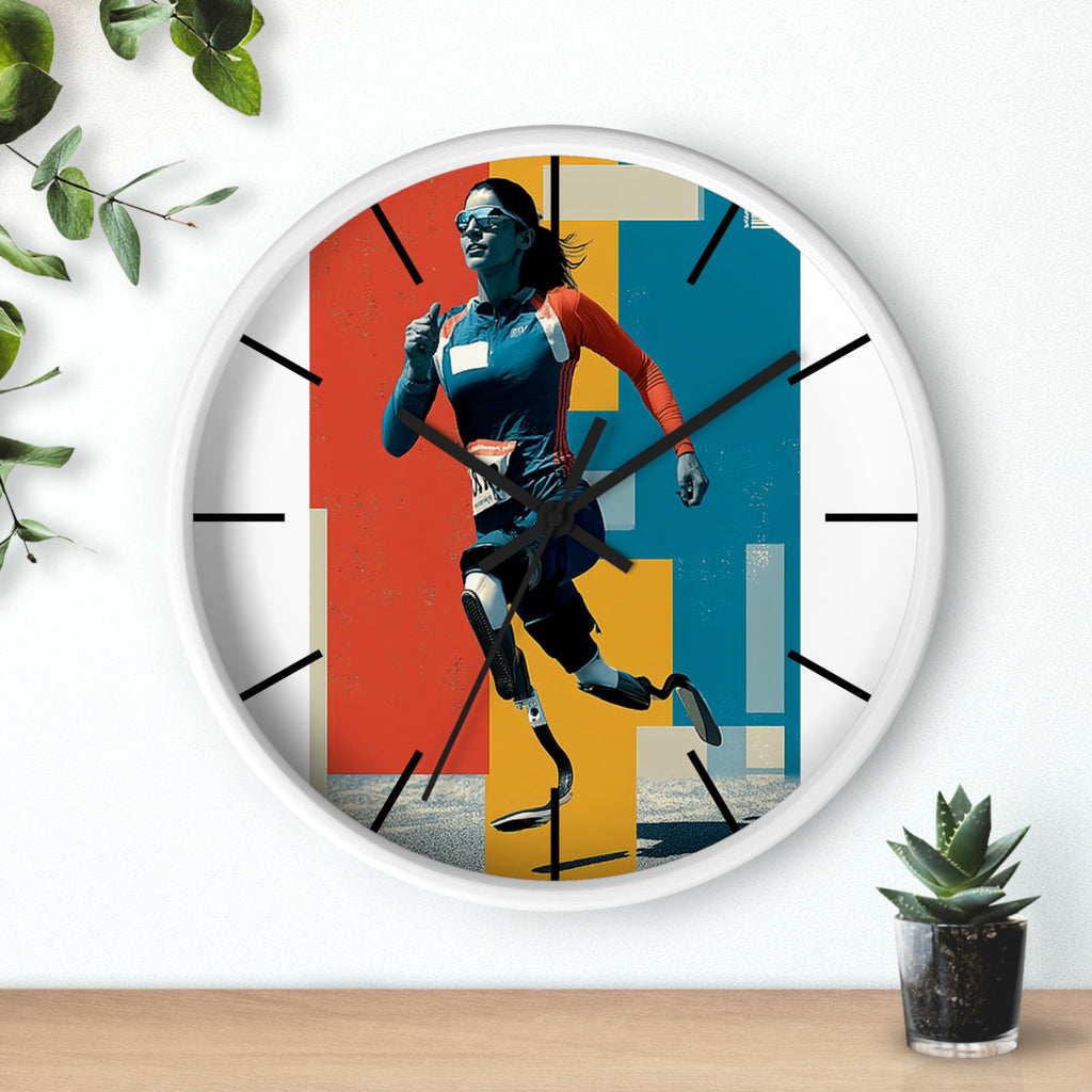 Motivational Sports Course Wall Clock, Inspirational Decor for Athletes, Fitness Gift, Perfect for Home Gym, Competition, or Office