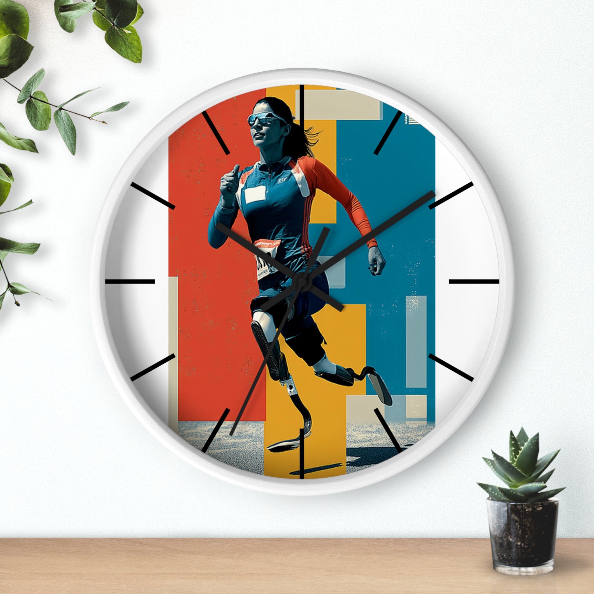 Motivational Sports Course Wall Clock, Inspirational Decor for Athletes, Fitness Gift, Perfect for Home Gym, Competition, or Office