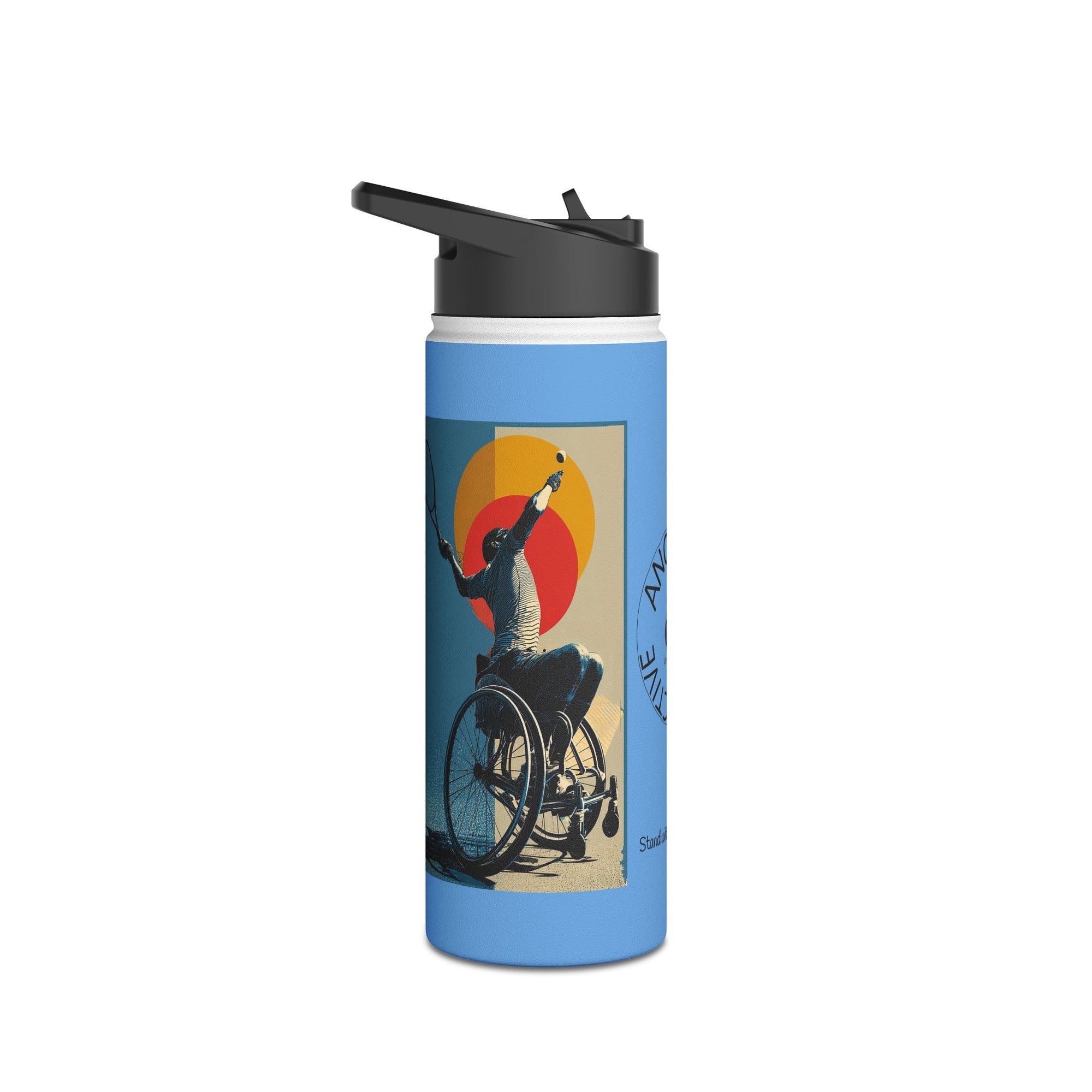 Colorful Stainless Steel Water Bottle – Para-sport Tennis Design, Eco-Friendly Hydration, Gift Idea for All Athletes, Travel Mug, Fitness Accessory