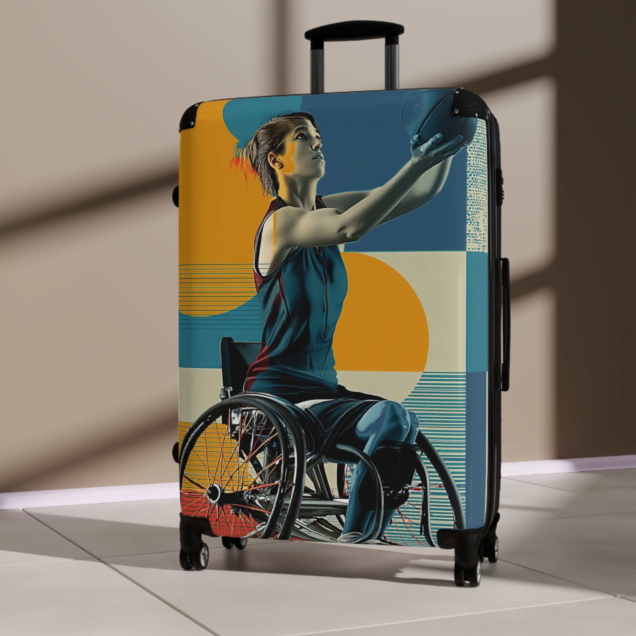 Wheelchair Basket Athlete Suitcase - Travel Gear for Adaptive Sports, Unique Luggage, Inspirational Gift, Mobility Travel, Adventure Bag