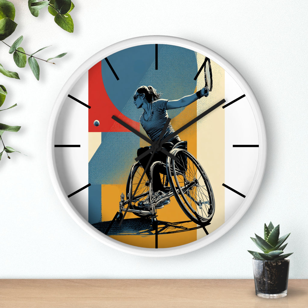 Motivational Sports Tennis Wall Clock, Inspirational Decor for Athletes, Fitness Gift, Perfect for Home Gym, Competition, or Office