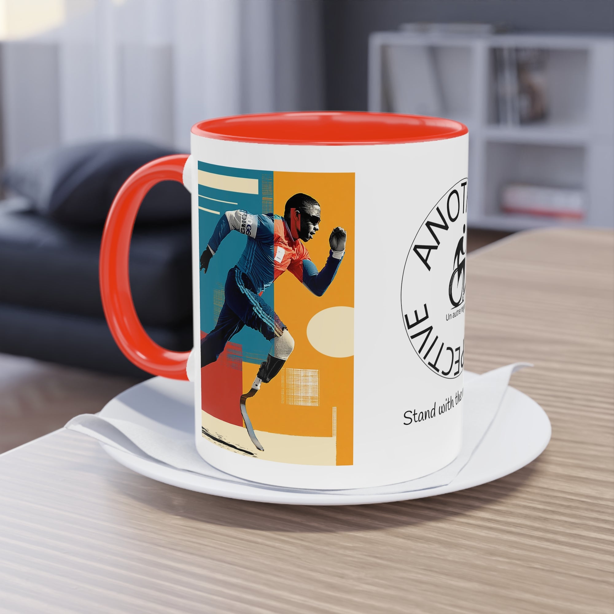 Dynamic Two-Tone Coffee Mug Course, Drinkware, Ideal Gift for Athletes, Motivational Morning Caffeine Boost, Sports Lover Cup