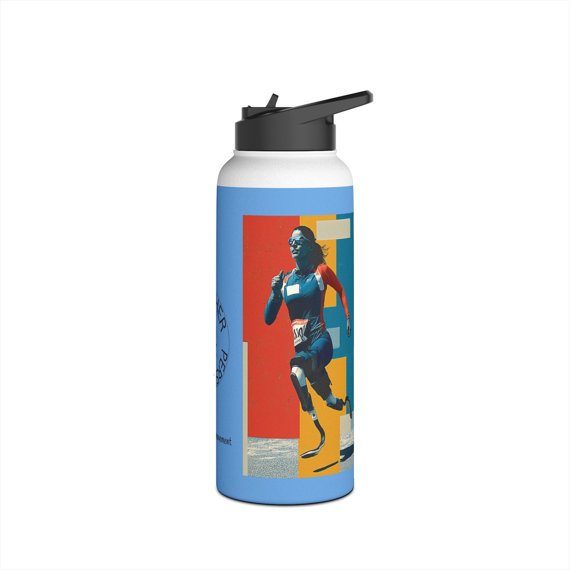 Colorful Stainless Steel Water Bottle – Para-sport Course Design, Eco-Friendly Hydration, Gift Idea for All Athletes, Travel Mug, Fitness Accessory
