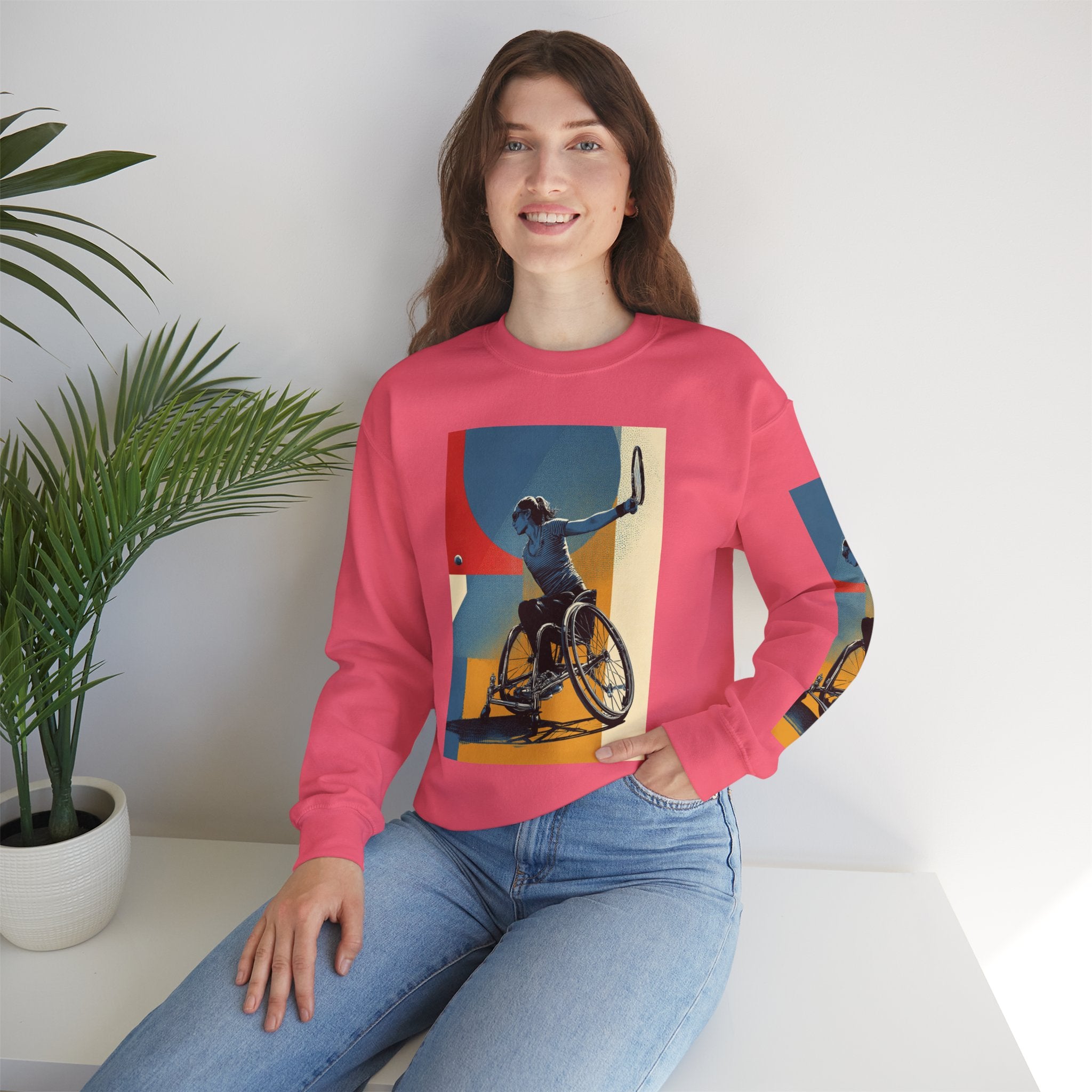 Inclusive WheelChair Course Sports Themed Sweatshirt for Empowerment, Unisex Heavy Blend Crewneck, Inspirational Gift for Activists