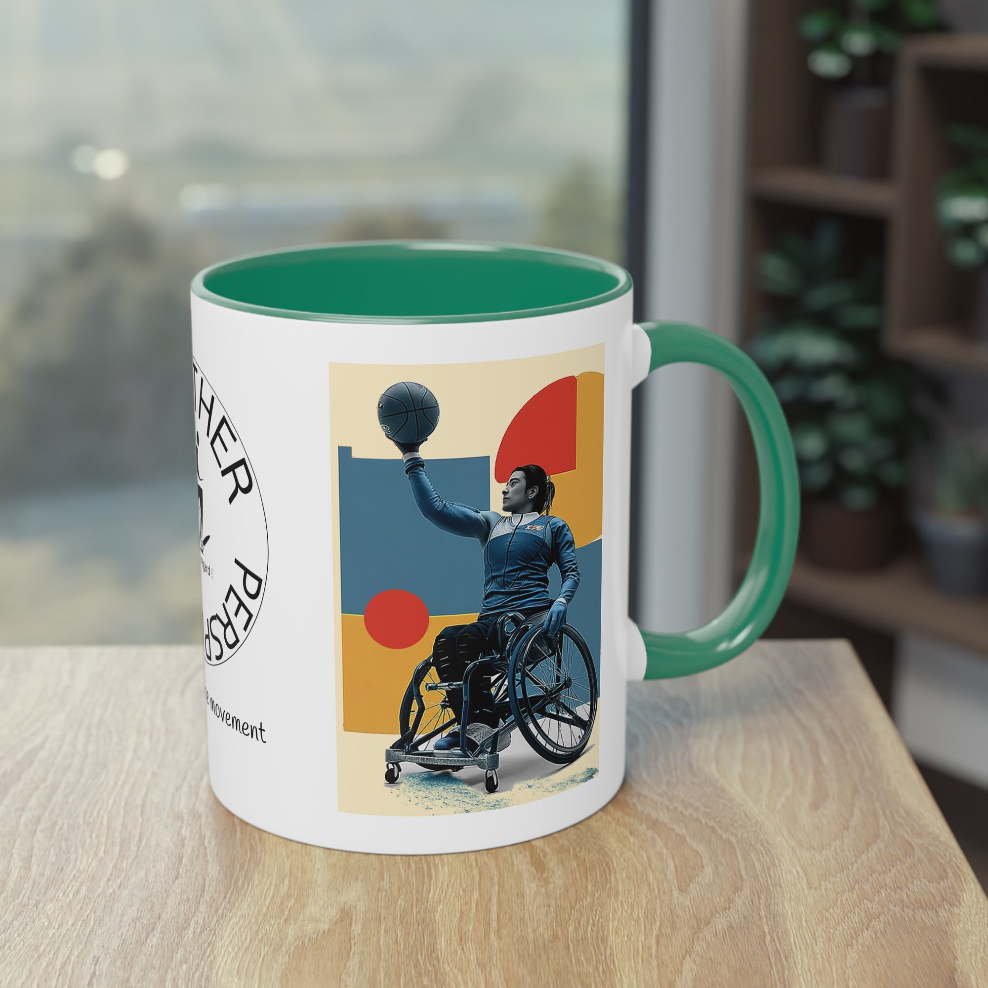 Dynamic Two-Tone Coffee Mug Basket,  Ideal Gift for Athletes, Motivational Morning Caffeine Boost, Sports Lover Cup
