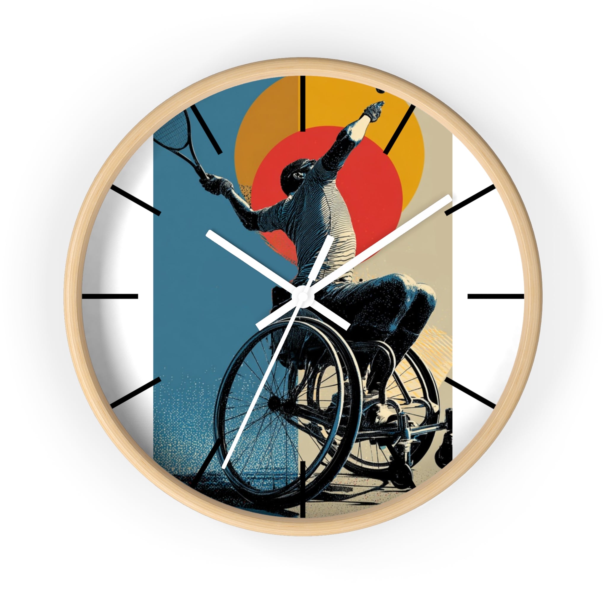 Motivational Sports Tennis Wall Clock, Inspirational Decor for Athletes, Fitness Gift, Perfect for Home Gym, Competition, or Office