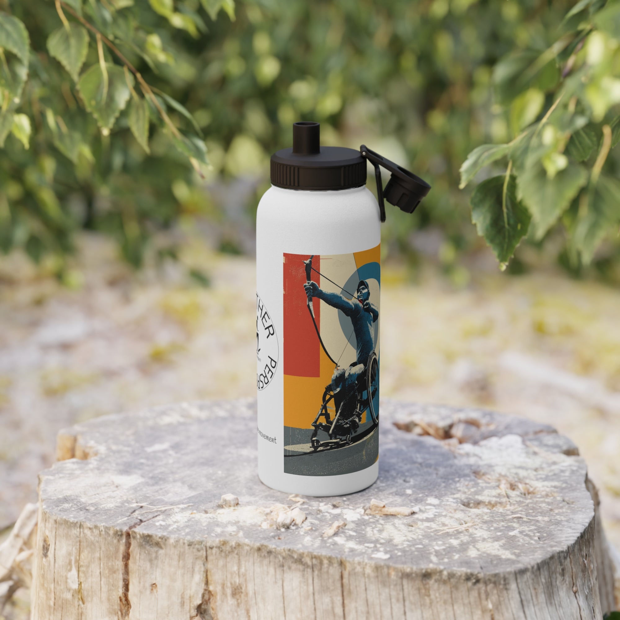 Vibrant Water Archery Bottle, Stainless Steel Sports Bottle, Eco-Friendly Hydration, Outdoor Adventure Gear, Unique Gift for Cyclists