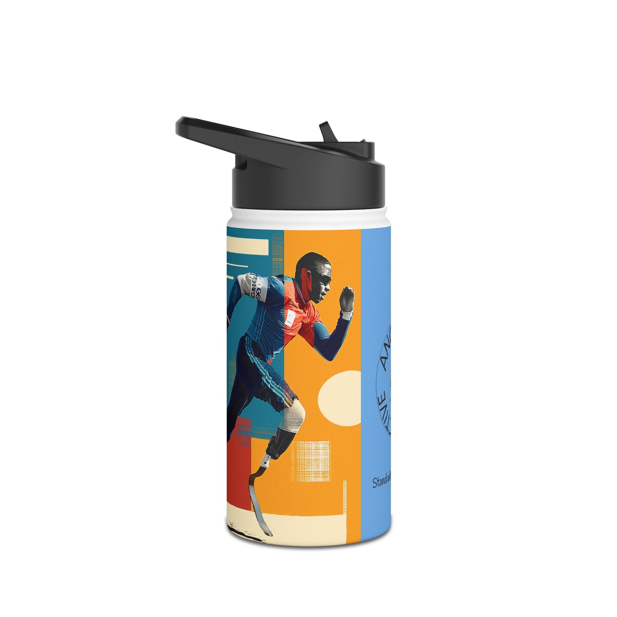 Colorful Stainless Steel Water Bottle – Para-sport Course Design, Eco-Friendly Hydration, Gift Idea for All Athletes, Travel Mug, Fitness Accessory