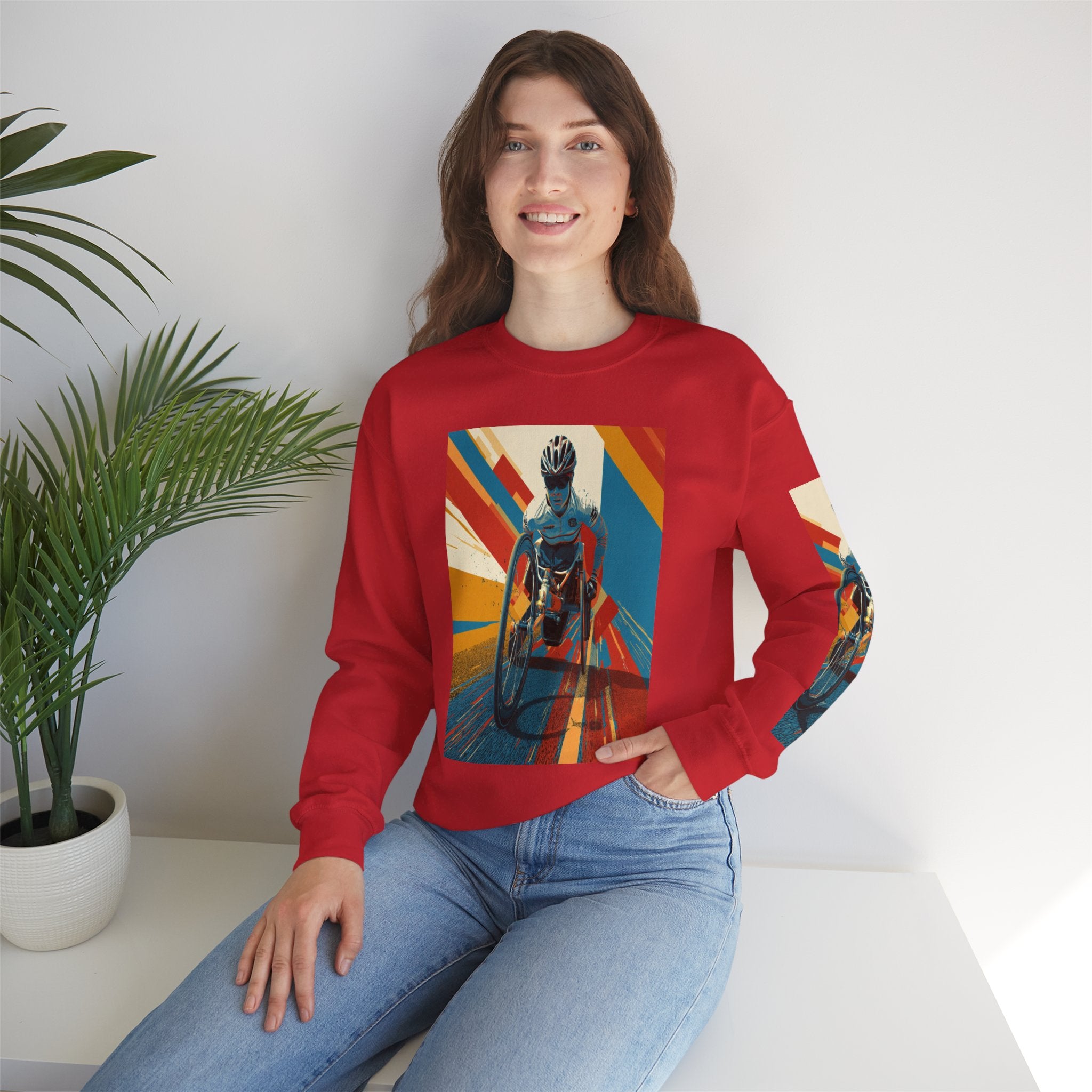 Inclusive WheelChair Course Sports Themed Sweatshirt for Empowerment, Unisex Heavy Blend Crewneck, Inspirational Gift for Activists