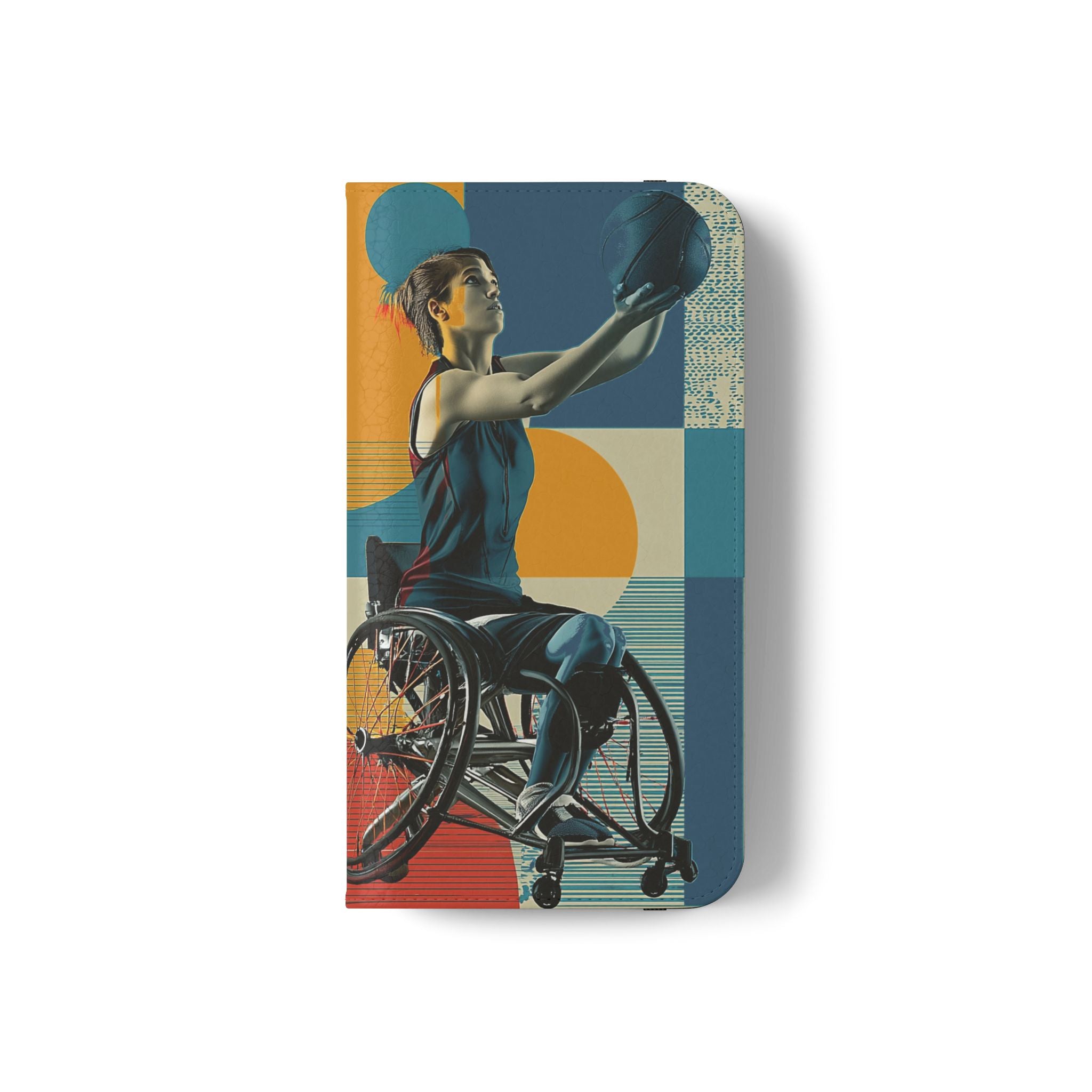 Sporty Flip Case for Wheelchair Basket Athletes, Phone Cover, Active Lifestyle Accessory, Gift for Sports Lovers, Personalized Case