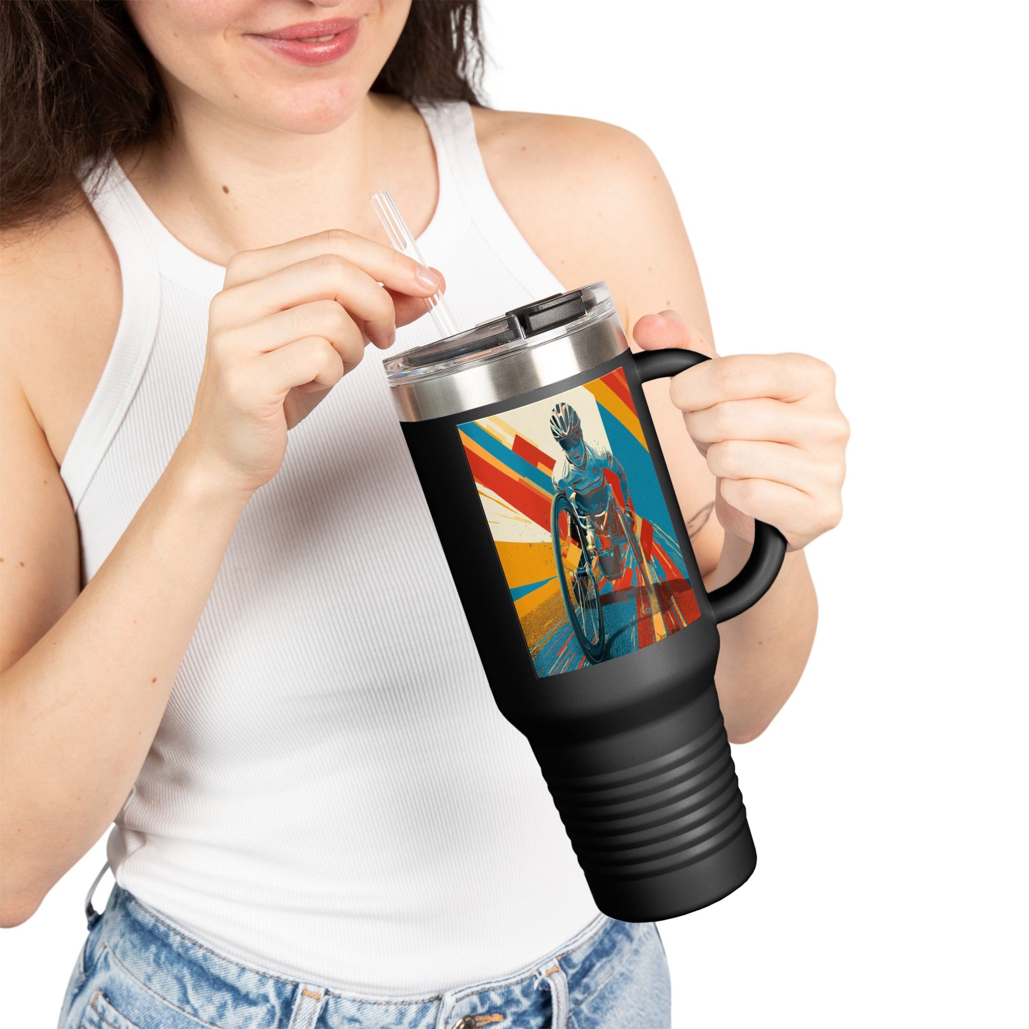 Vibrant Insulated Travel Mug, 40oz | Stylish Drinkware for Outdoor Adventures, Sports, Travel, Gifts