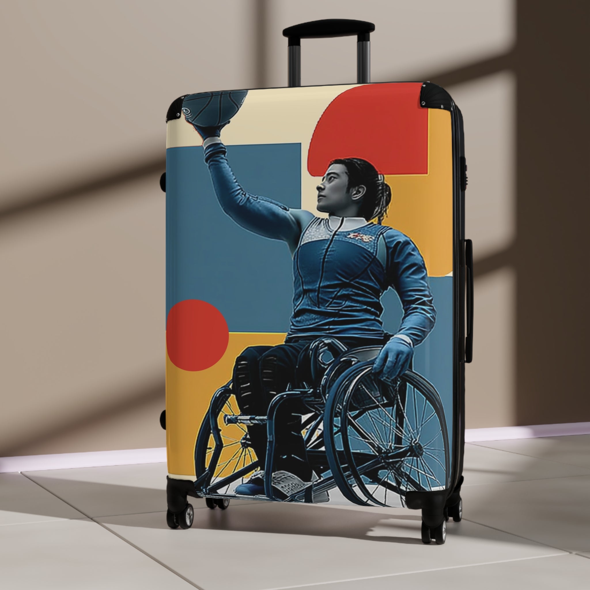 Wheelchair Basket Athlete Suitcase - Travel Gear for Adaptive Sports, Unique Luggage, Inspirational Gift, Mobility Travel, Adventure Bag