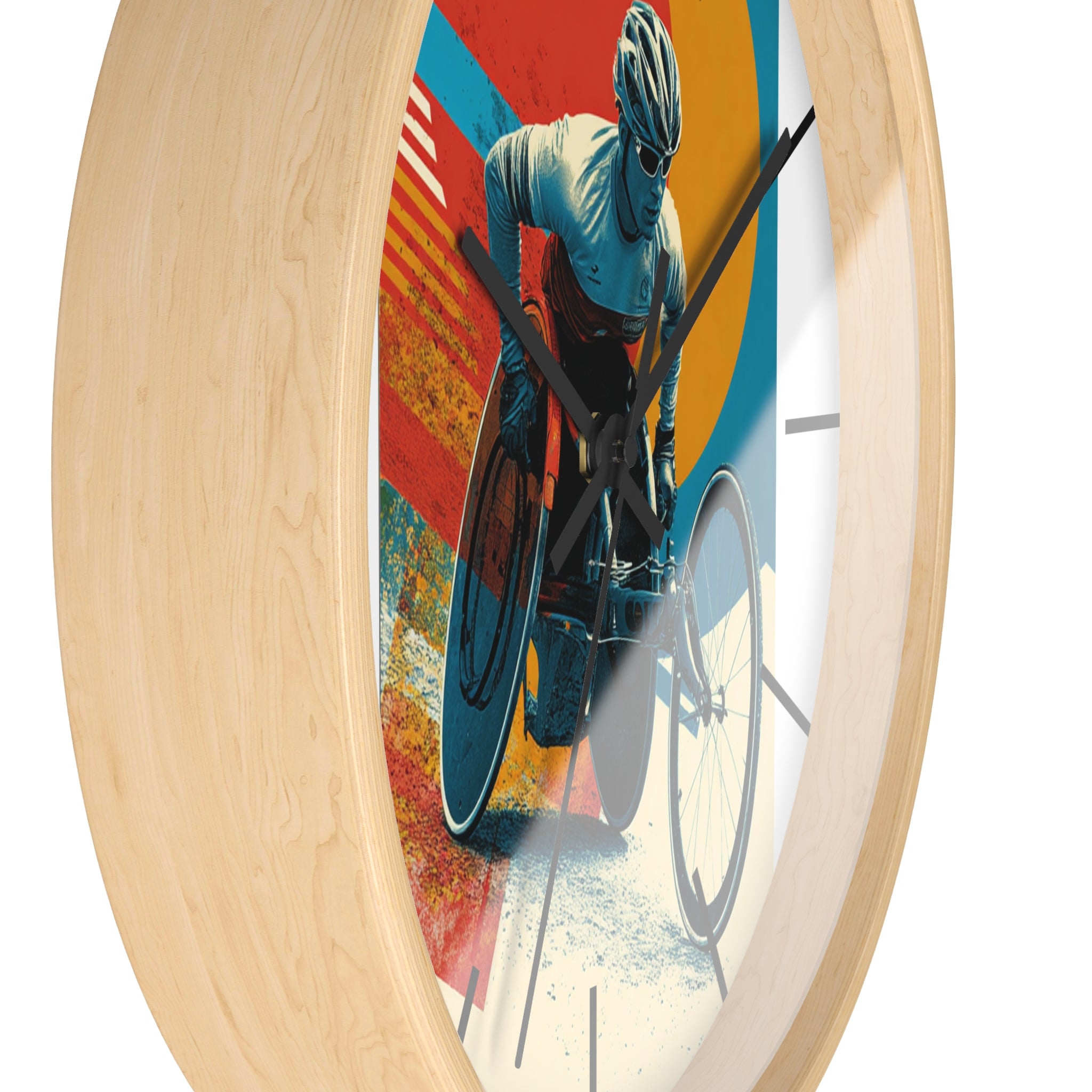 Motivational Wheelchair Sports Wall Clock, Inspirational Decor for Athletes, Fitness Gift, Perfect for Home Gym, Competition, or Office