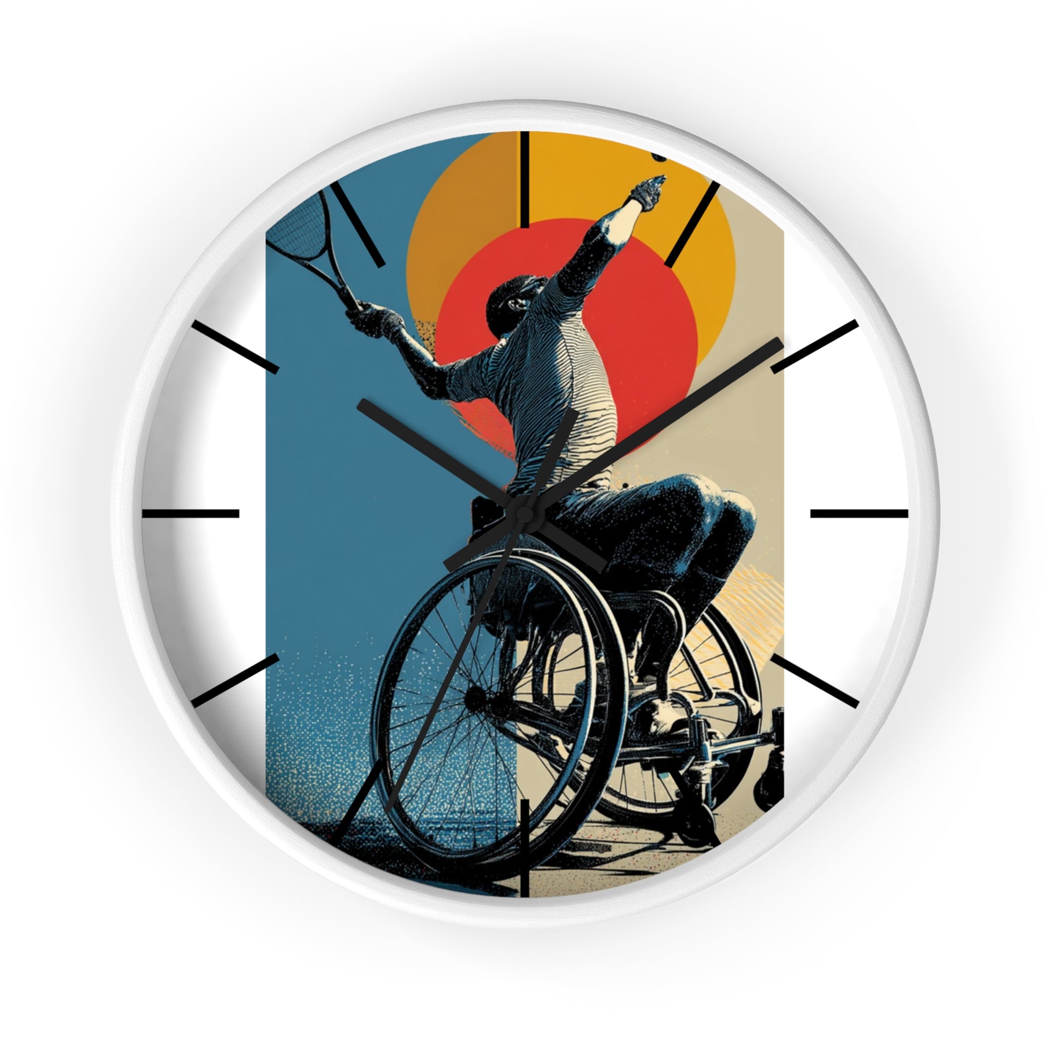 Motivational Sports Tennis Wall Clock, Inspirational Decor for Athletes, Fitness Gift, Perfect for Home Gym, Competition, or Office
