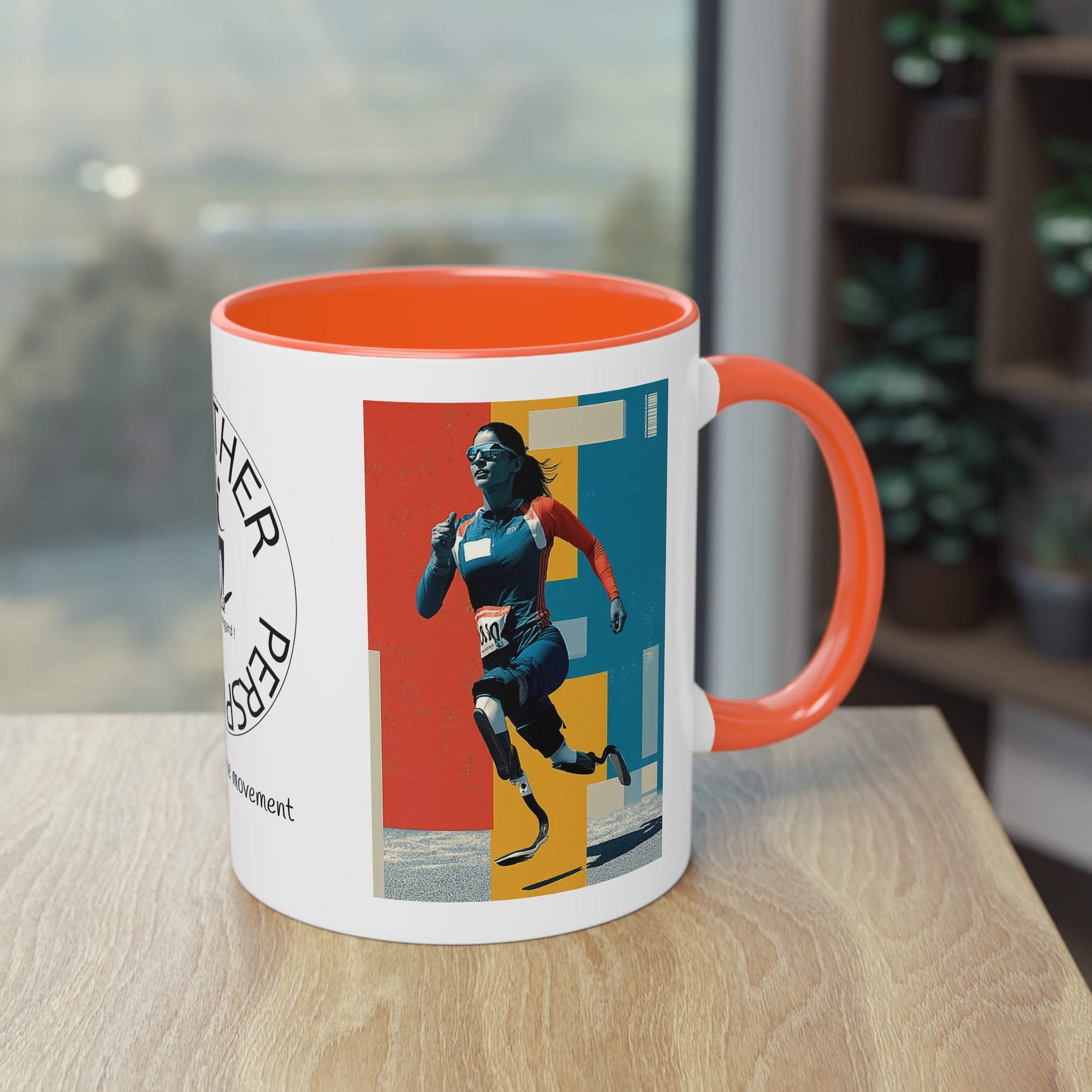Dynamic Two-Tone Coffee Mug Course, Drinkware, Ideal Gift for Athletes, Motivational Morning Caffeine Boost, Sports Lover Cup