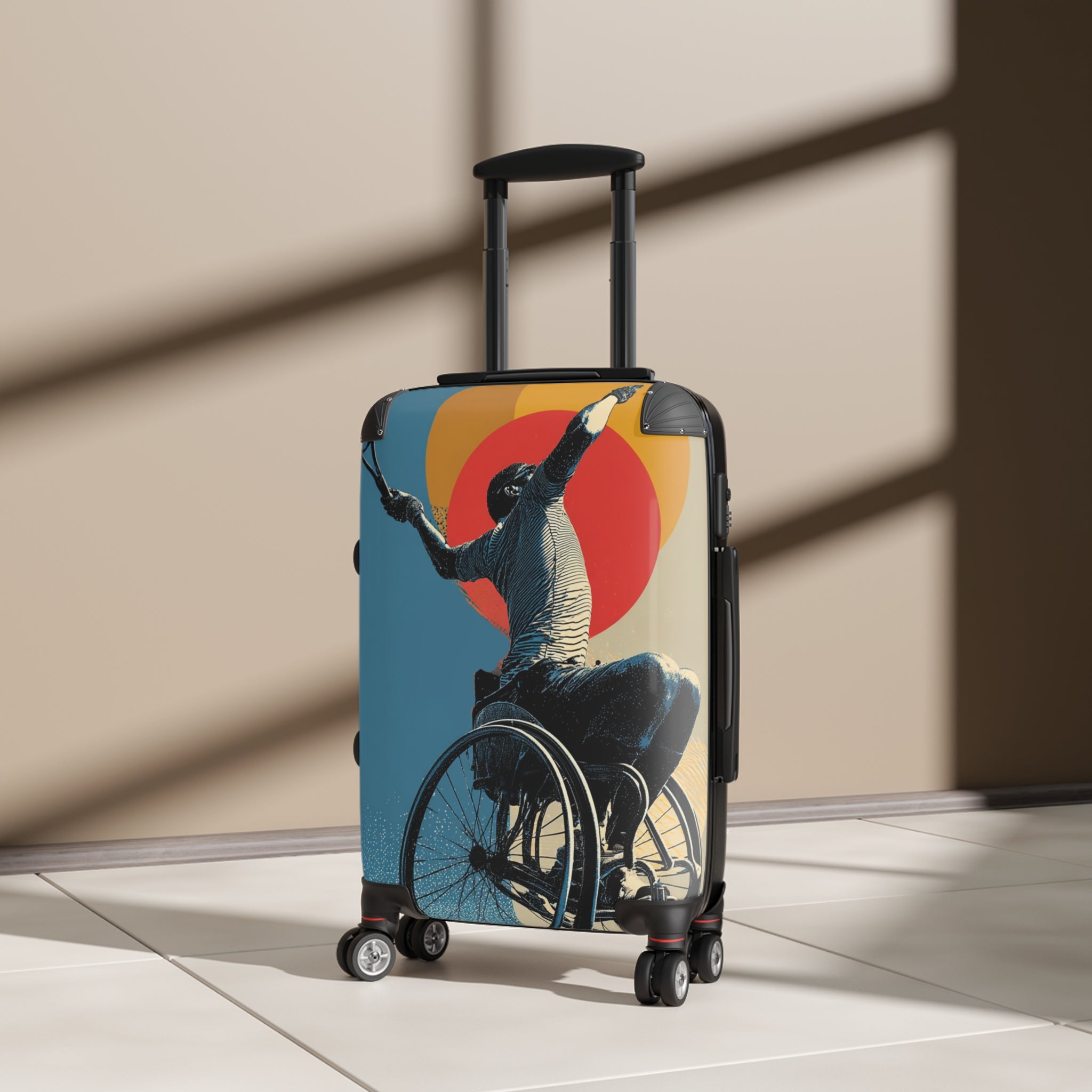 Wheelchair Tennis Athlete Suitcase - Travel Gear for Adaptive Sports, Unique Luggage, Inspirational Gift, Mobility Travel, Adventure Bag