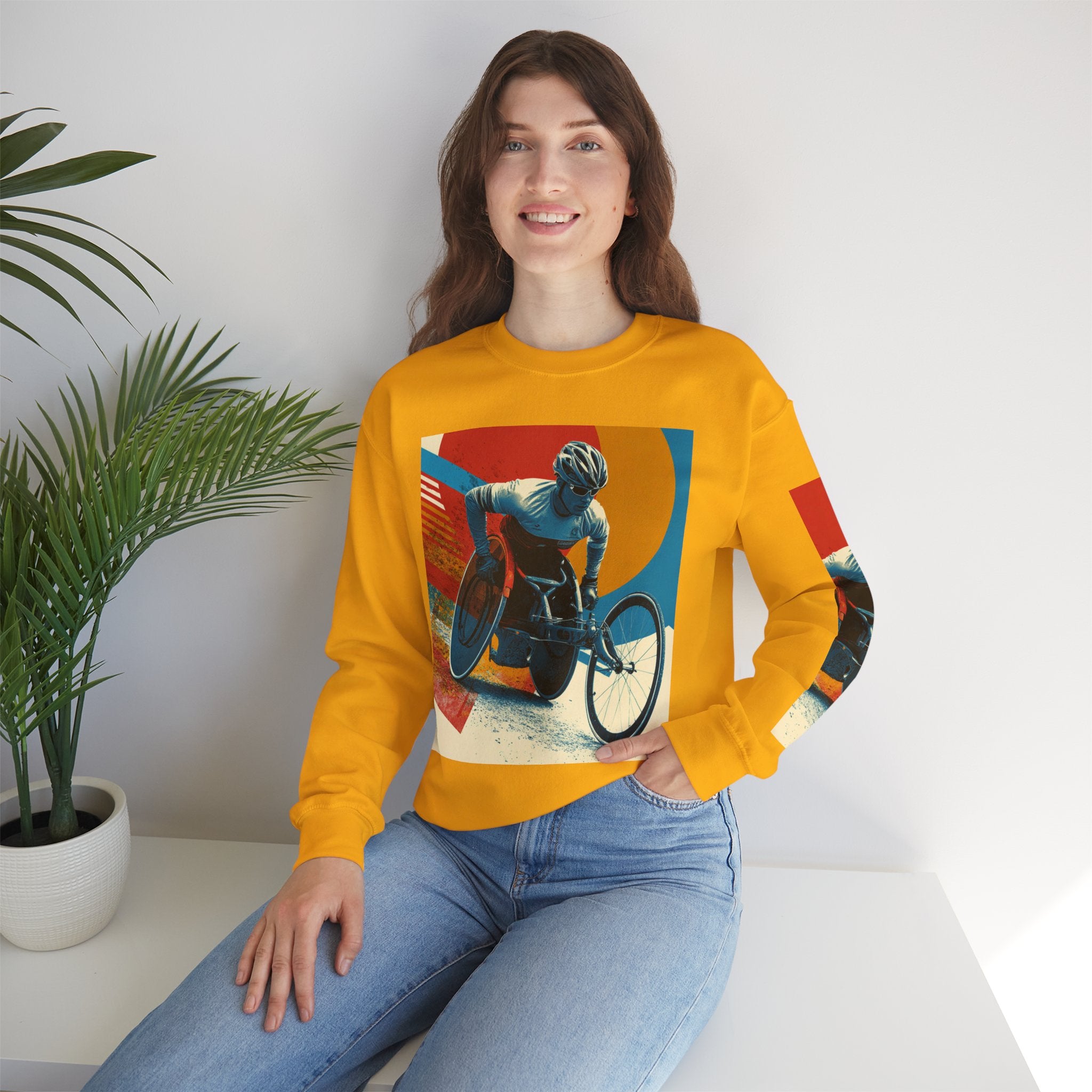 Inclusive WheelChair Course Sports Themed Sweatshirt for Empowerment, Unisex Heavy Blend Crewneck, Inspirational Gift for Activists