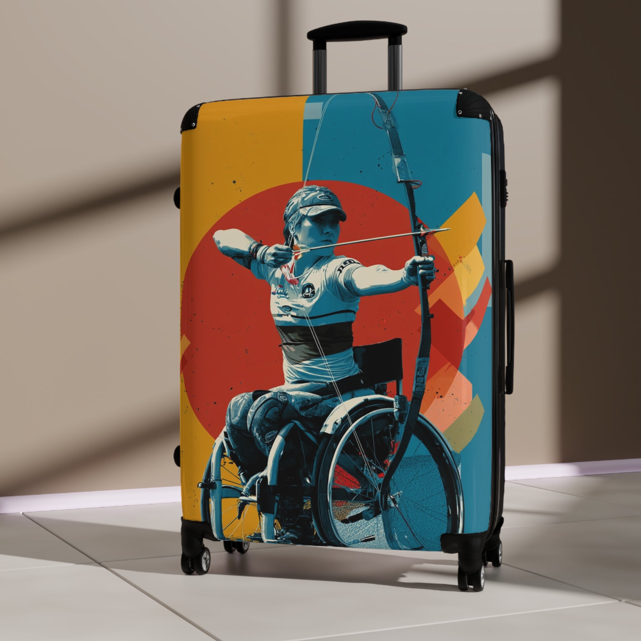 Wheelchair Archery Athlete Suitcase - Travel Gear for Adaptive Sports, Unique Luggage, Inspirational Gift, Mobility Travel, Adventure Bag