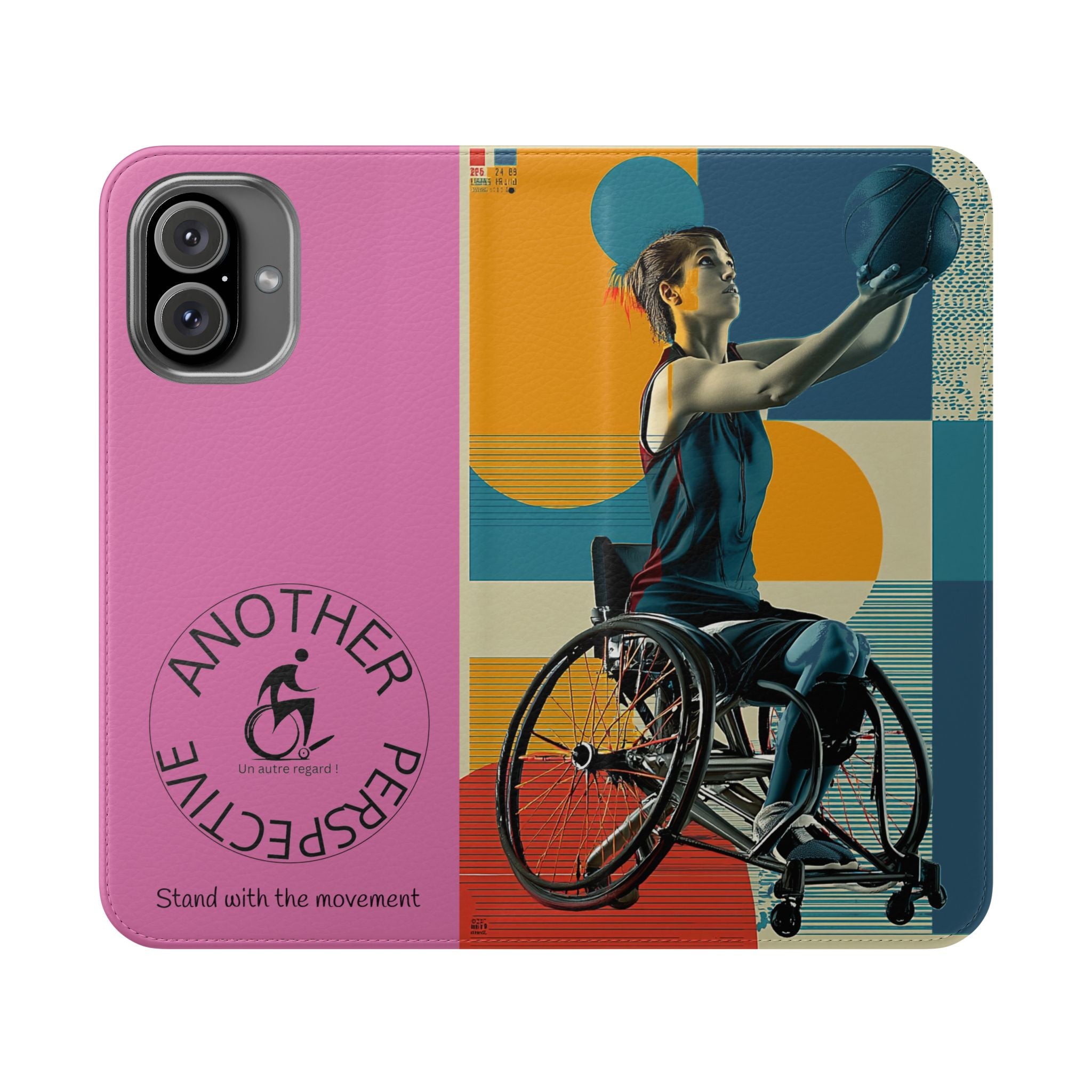Sporty Flip Case for Wheelchair Basket Athletes, Phone Cover, Active Lifestyle Accessory, Gift for Sports Lovers, Personalized Case