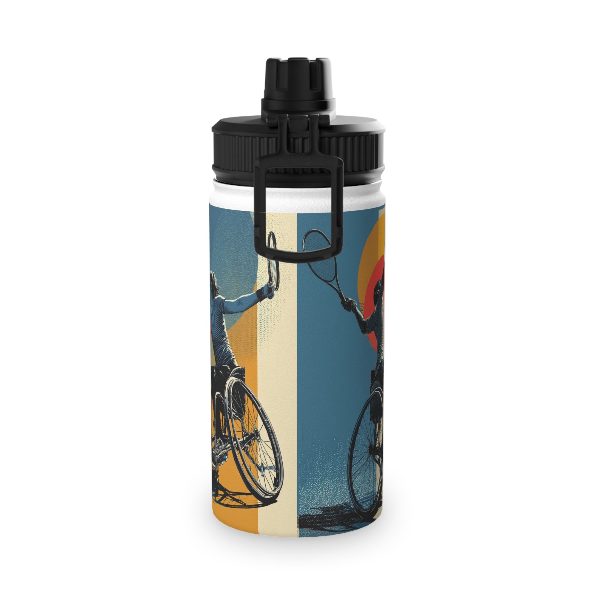 Vibrant Tennis Water Bottle, Stainless Steel Sports Bottle, Eco-Friendly Hydration, Outdoor Adventure Gear, Unique Gift for Cyclists