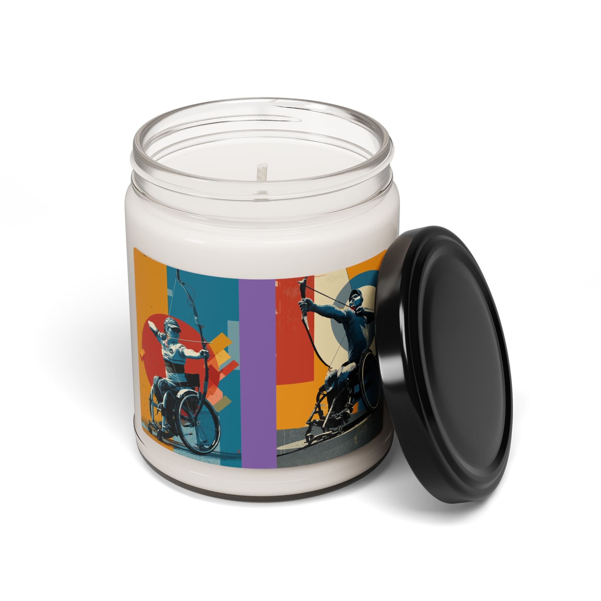 Artistic Wheelchair Archery Scented Candle - Relaxation Decor for Sports Lovers, Candles for Gifts, Home Fragrance, Unique Gifts